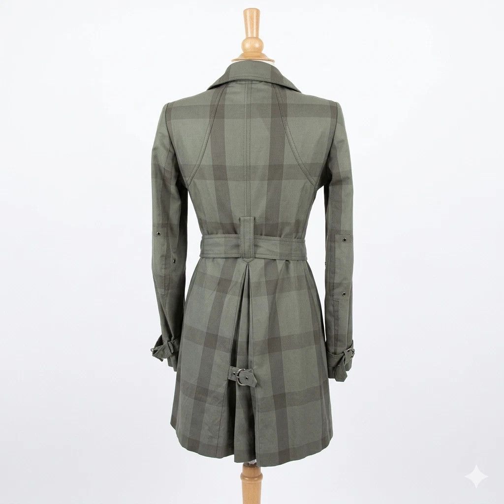 Stella McCartney Stella McCartney Luxury Plaid Trench Coat Khaki EU44 Size M / US 6-8 / IT 42-44 - 6 Thumbnail