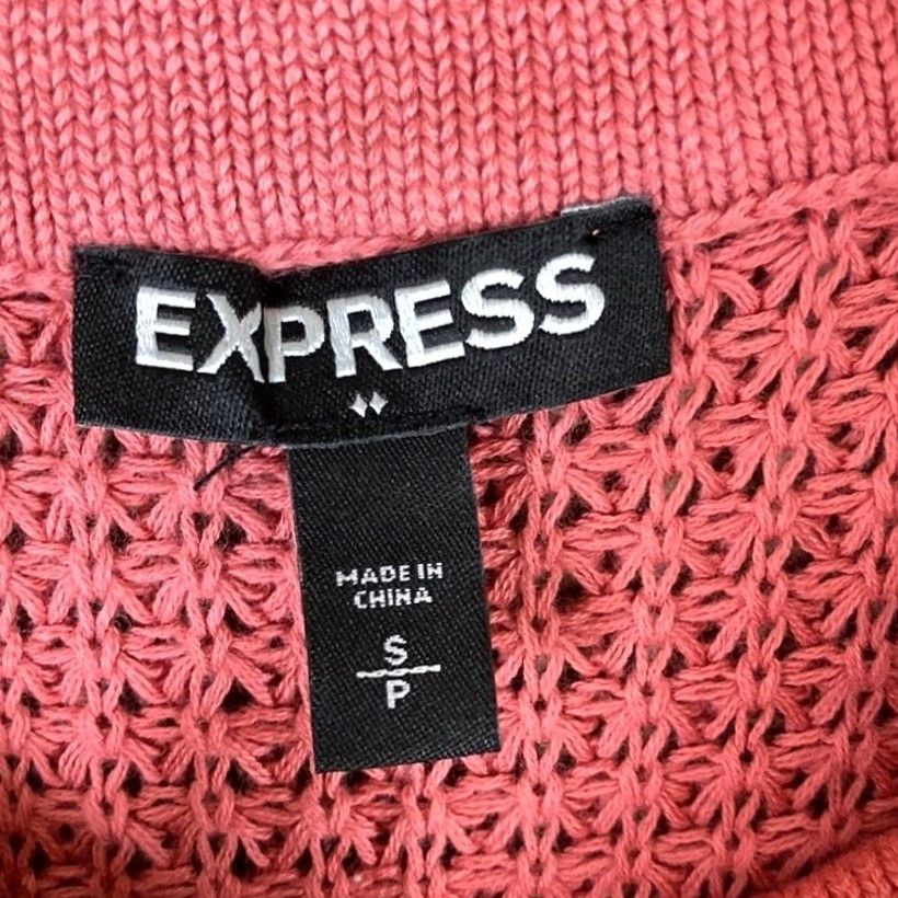 Express Express Sweater Pink Scoop Neck Tie Shoulder Open Knit Long Sleeve Small Womens Size S / US 4 / IT 40 - 6 Thumbnail