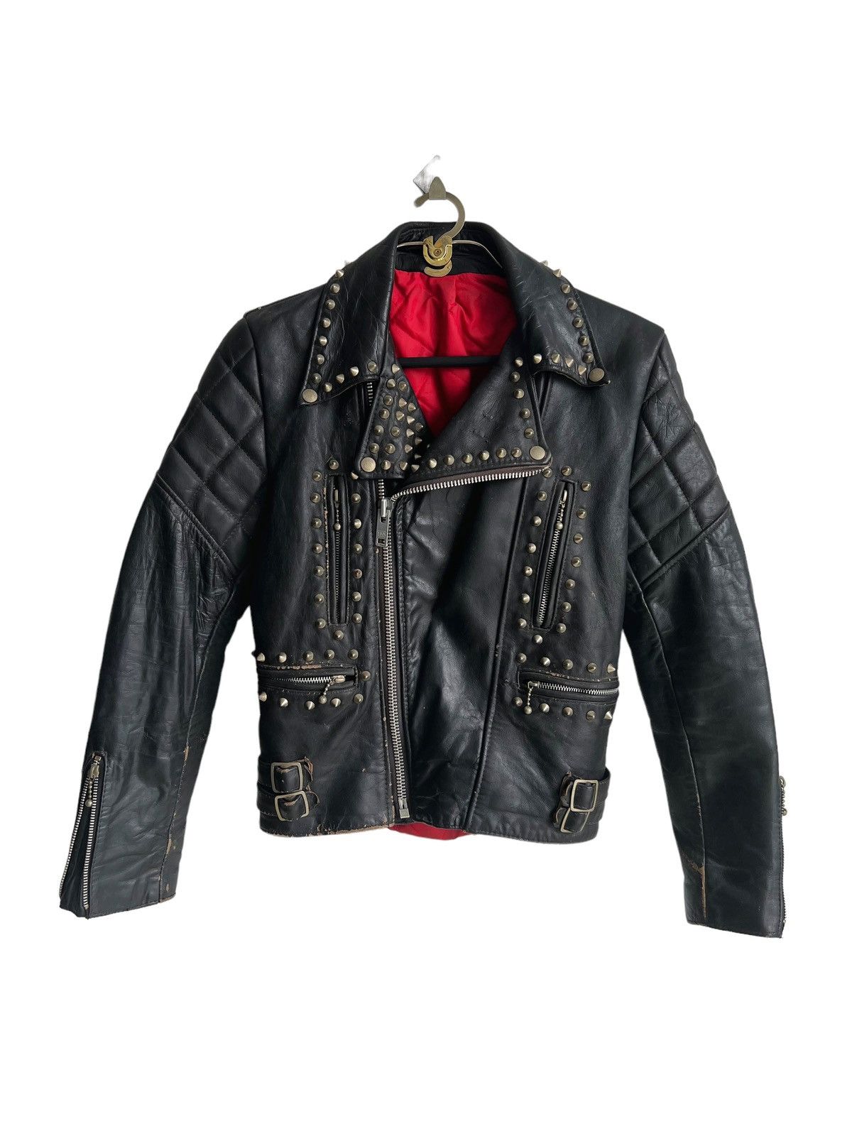Kadoya 1980s Kadoya Style Stud Double Collar Leather Biker Jacket Size US M / EU 48-50 / 2 - 2 Thumbnail