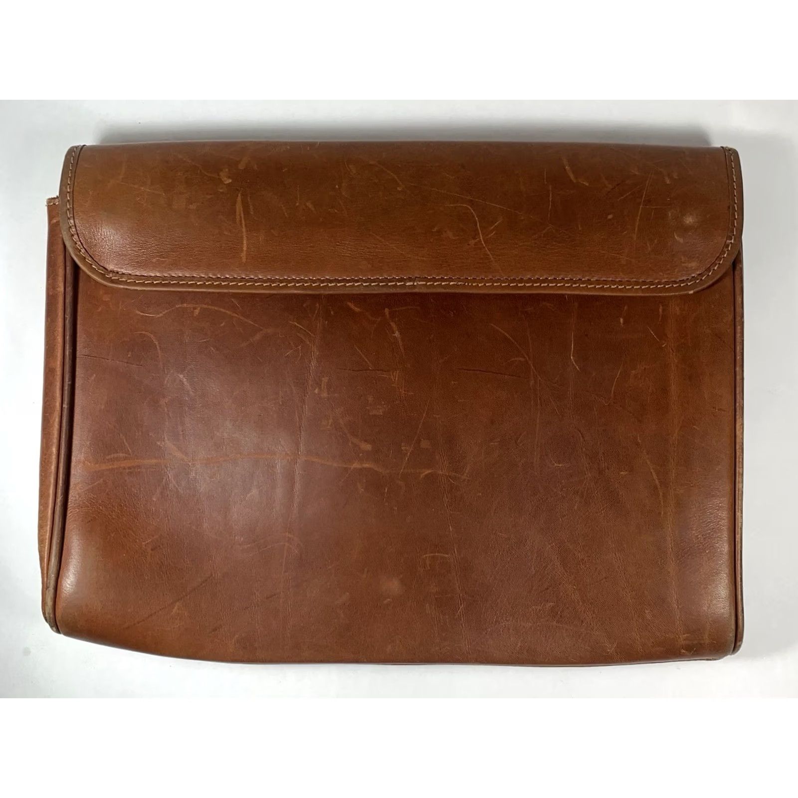 Vintage Aprile & Aprile Brown Leather Handbag Elephant Emblem Medium Clutch Womens Size ONE SIZE - 5 Thumbnail