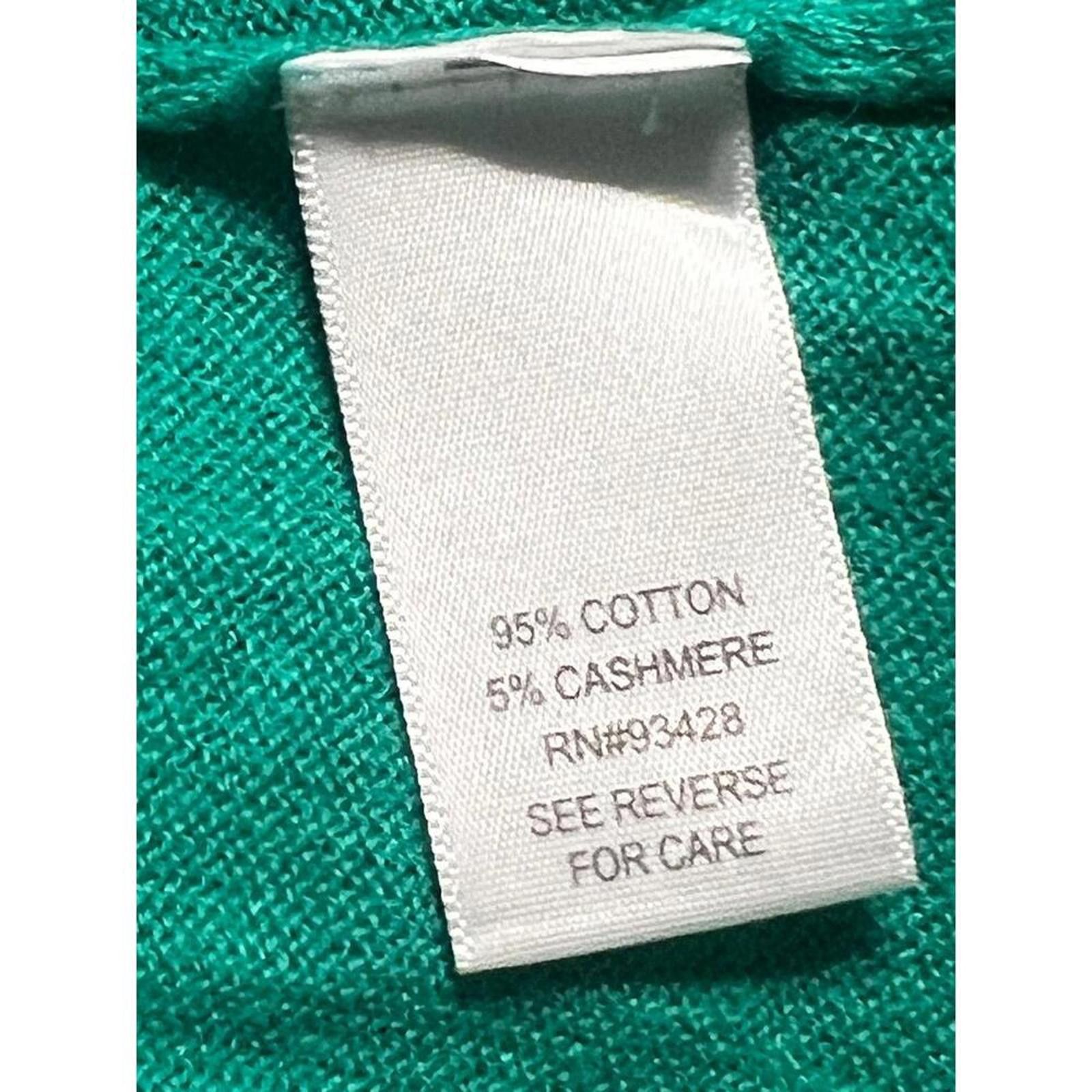 Other KRISTIN DAVIS Green L Cashmere Blend Scoop Neck Cardigan Size L / US 10 / IT 46 - 7 Thumbnail