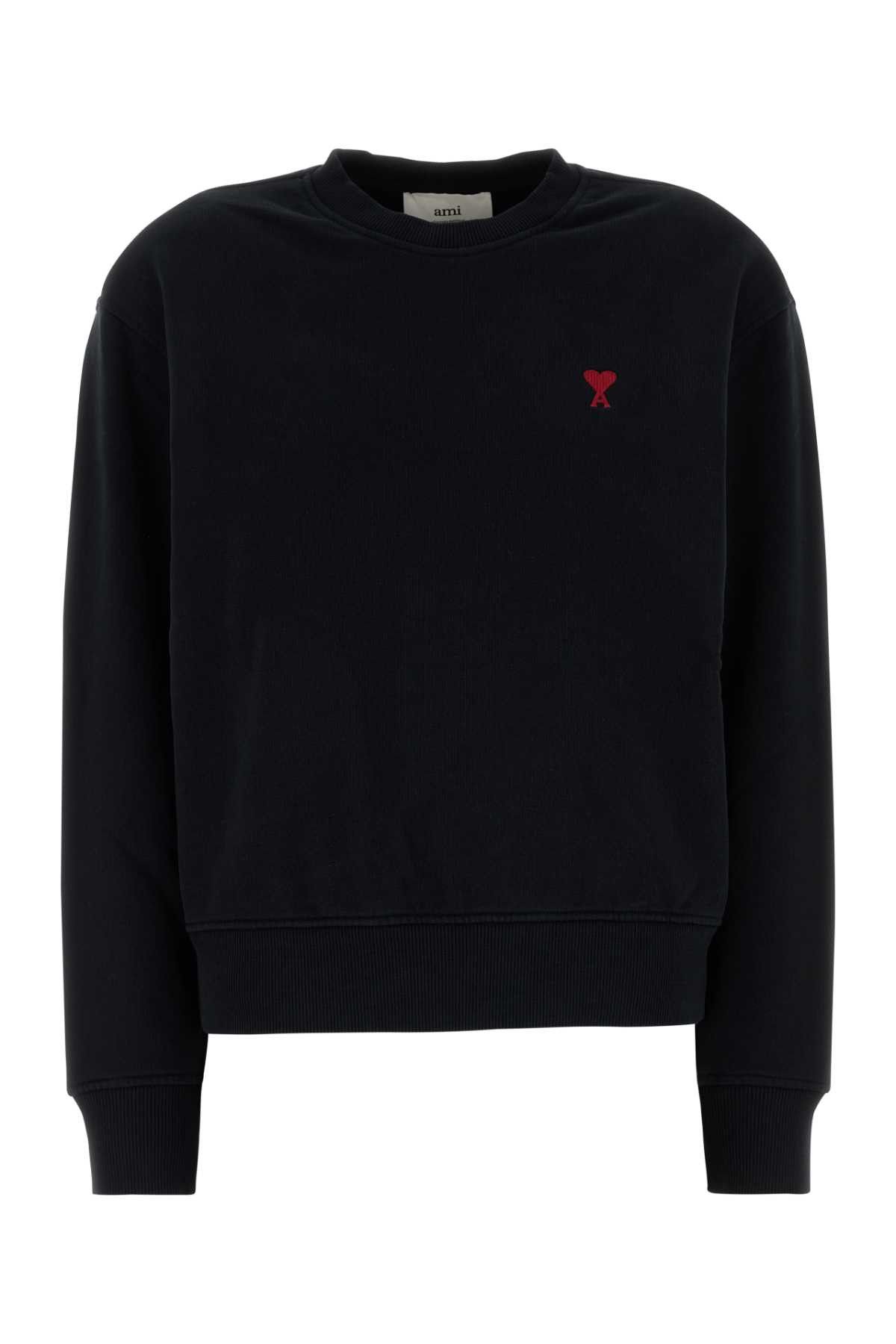 AMI Black Stretch Cotton Sweatshirt Size M / US 6-8 / IT 42-44 - 1 Thumbnail