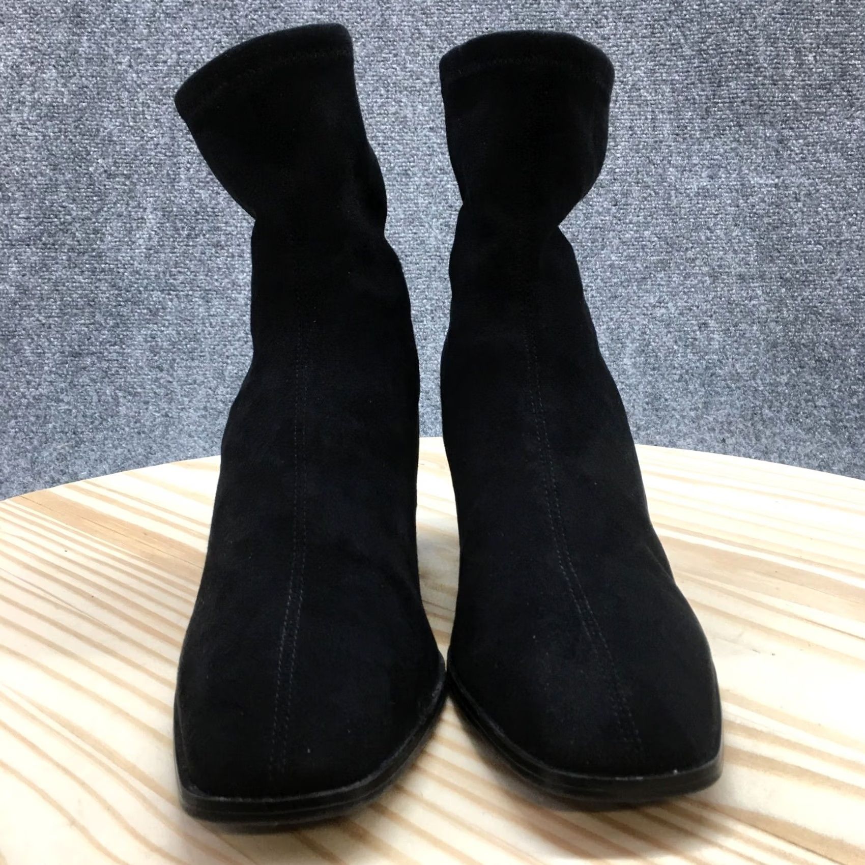 H&M H&M Boots Womens 40 Casual Pull On Ankle Sock Bootie Black Fabric Block Heels Size US 9 / IT 39 - 5 Thumbnail