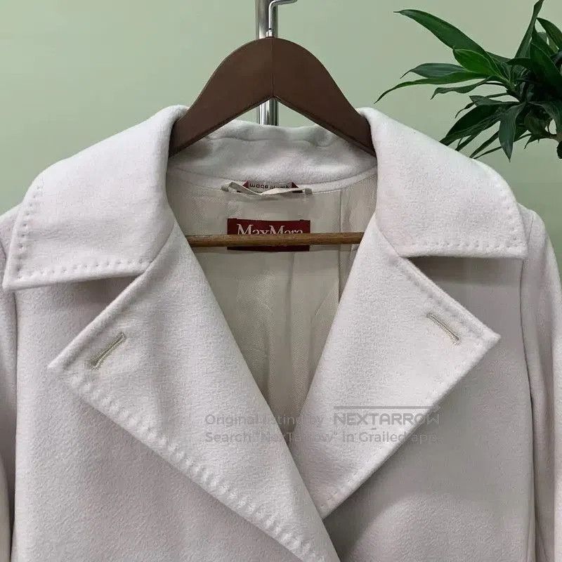 Max Mara MaxMara Elegant Women's White Coat . Size XL / US 12-14 / IT 48-50 - 4 Thumbnail