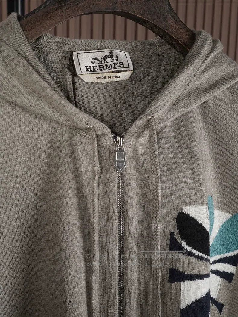Hermes Hermes Full Zip Hooded Knit Jacket Size US L / EU 52-54 / 3 - 4 Thumbnail