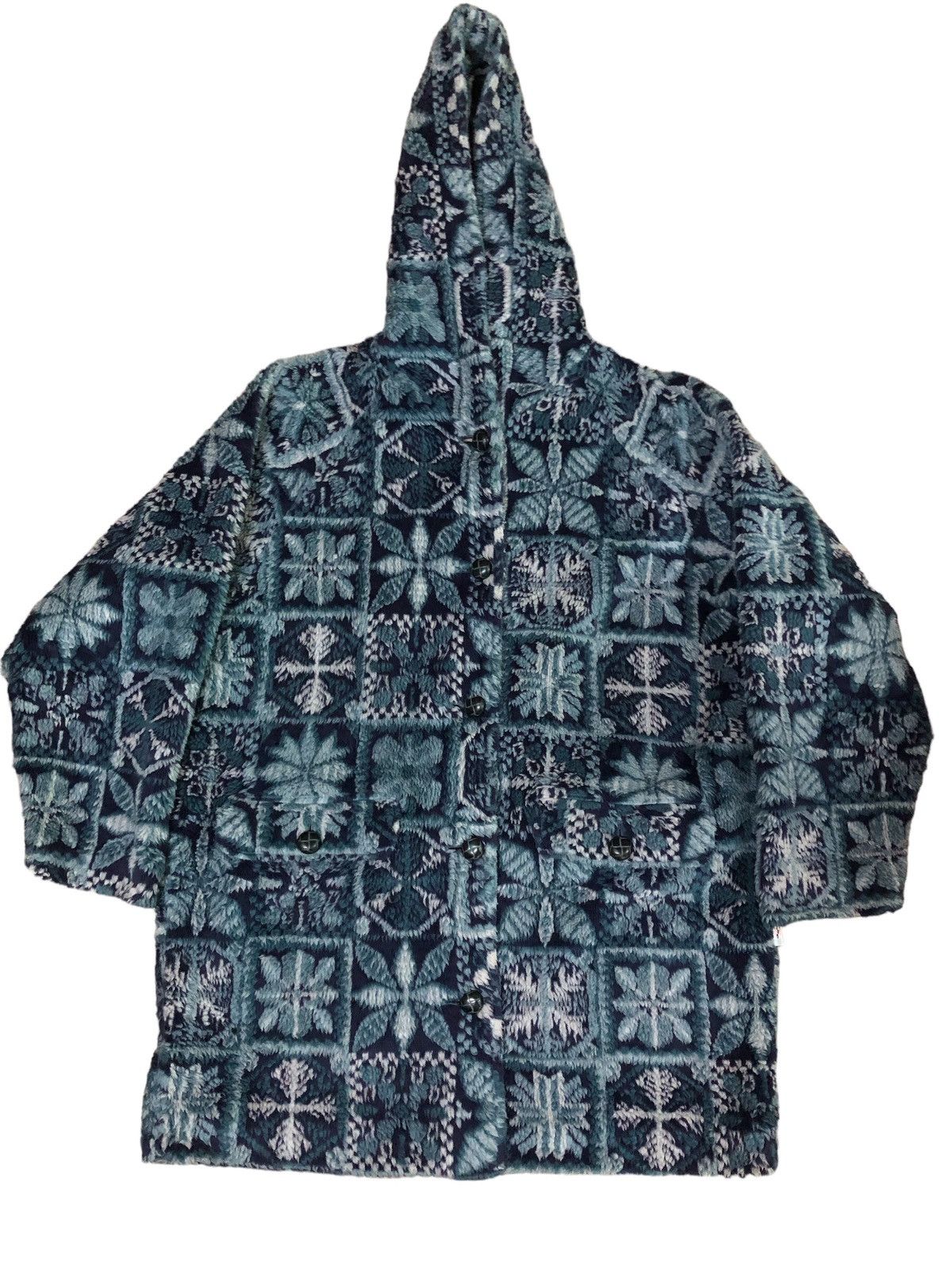 Ellesse Ellese Native Floral Motif Fleece Hooded Jacket Size US L / EU 52-54 / 3 - 1 Thumbnail