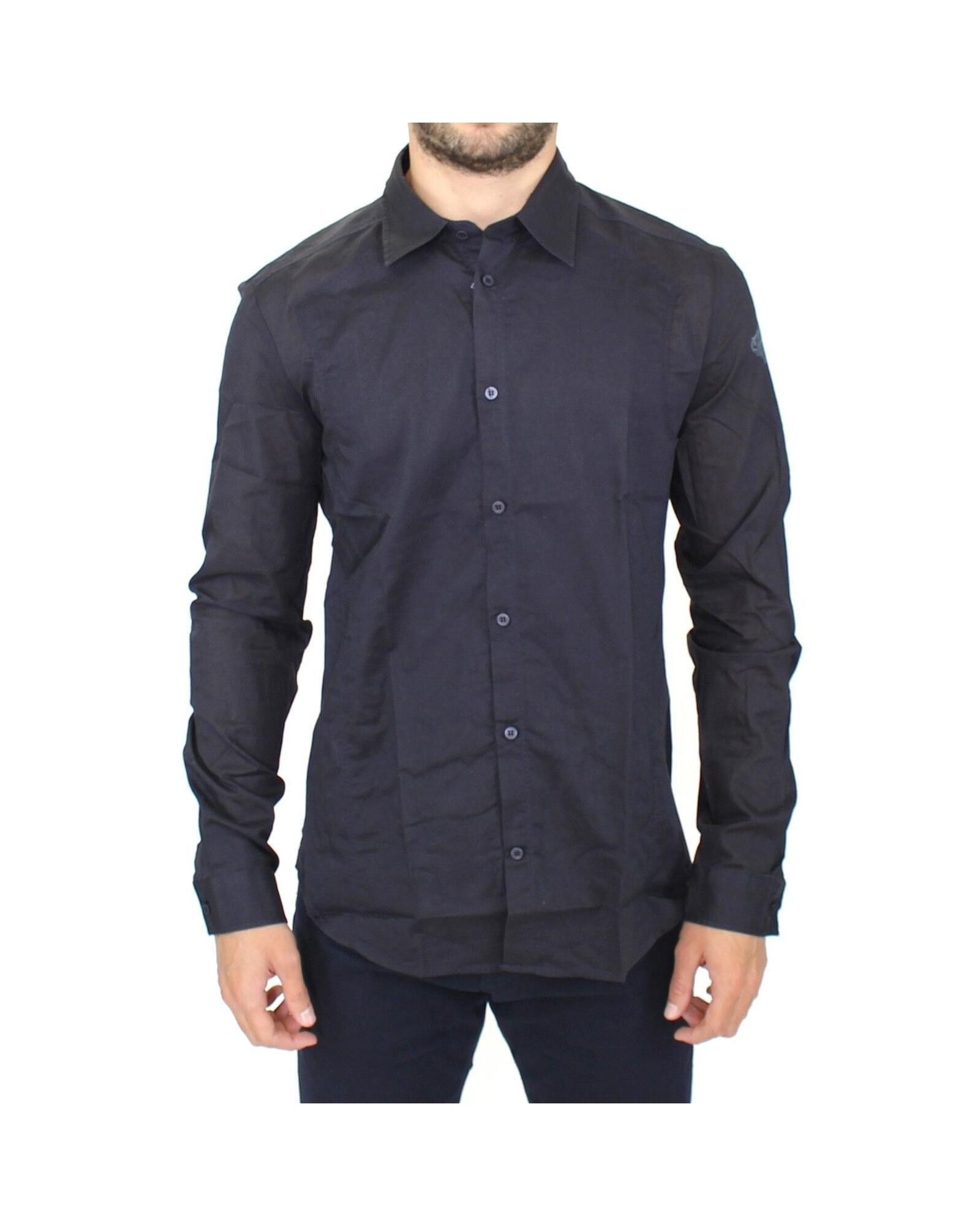 image of Ermanno Scervino Slim Fit Cotton Casual Shirt in Blue, Men's (Size Medium)