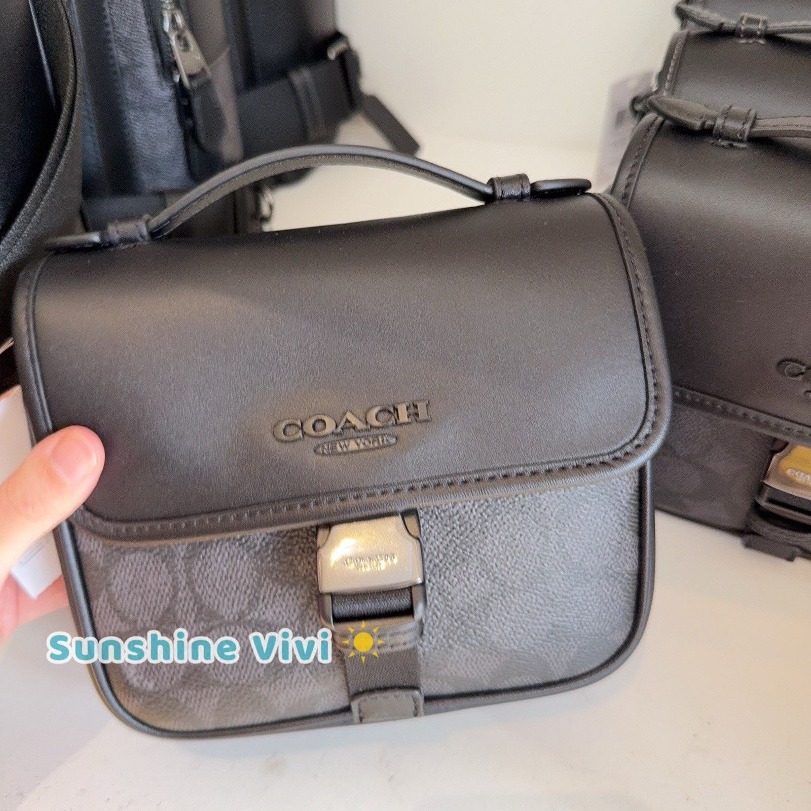 Coach NWT COACH Racer Crossbody Bag Gunmetal/Charcoal/Black CBQ13 Size ONE SIZE - 1 Thumbnail