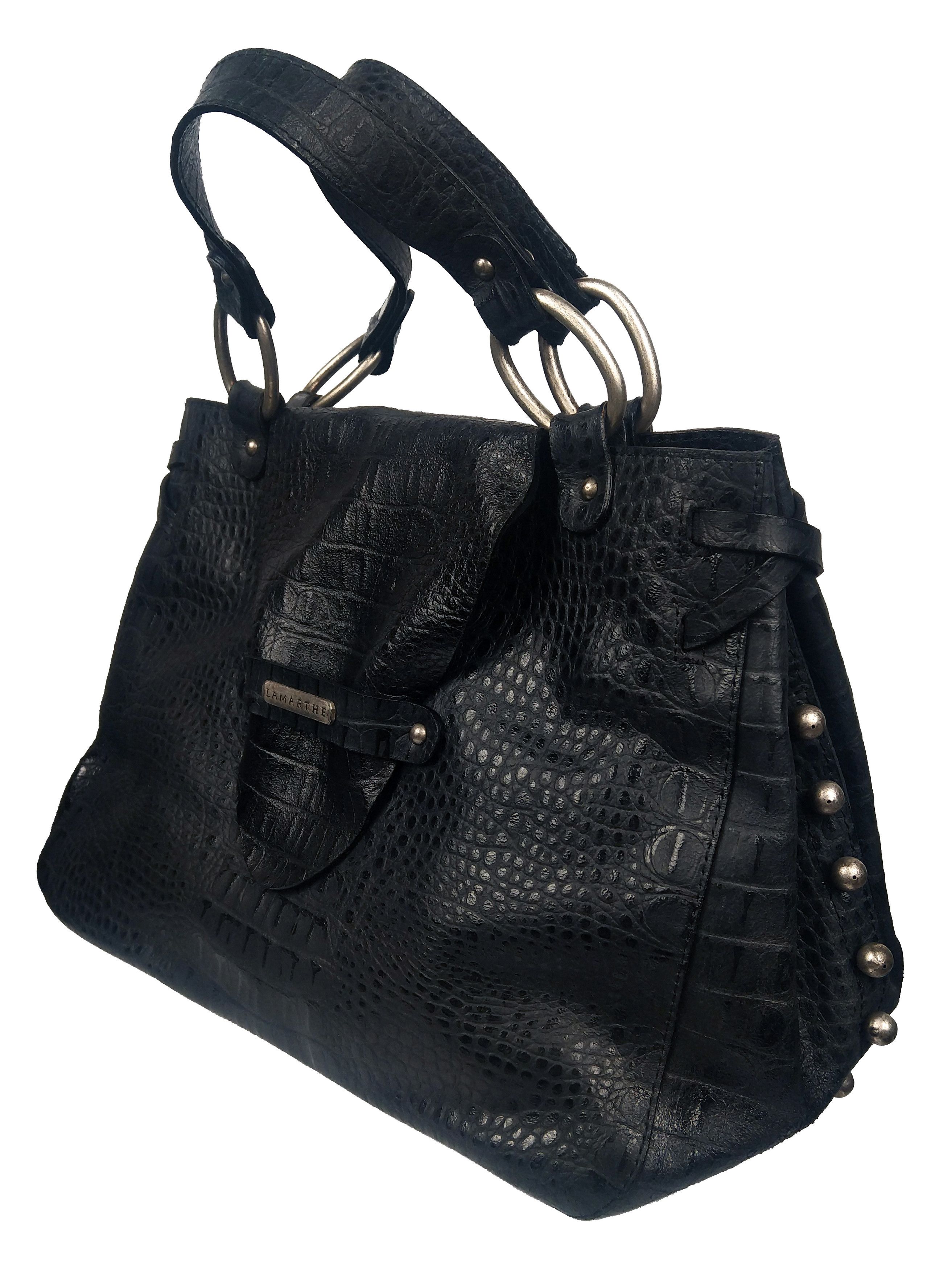 image of Avant Garde Lamarthe Vintage Leather Black Women Bag