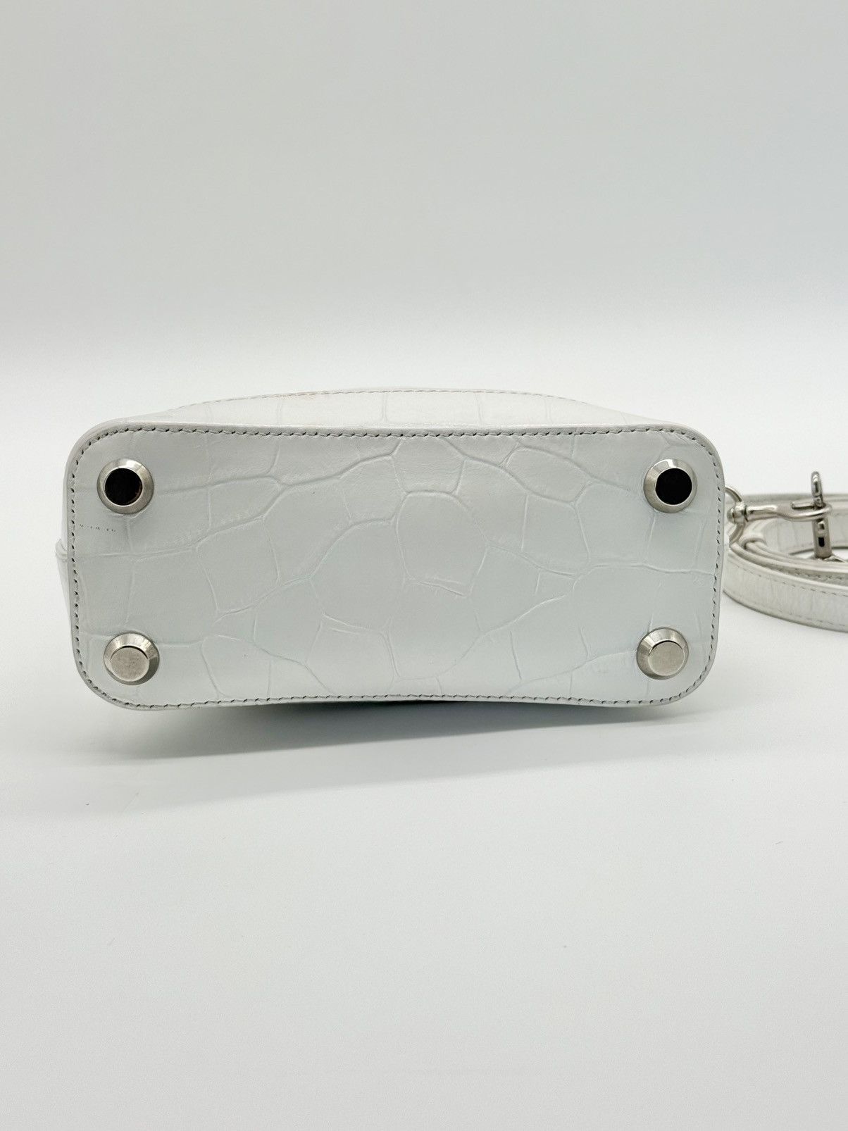 Balenciaga Balenciaga White Crocodile Ville Top Handle Bag Size ONE SIZE - 3 Thumbnail