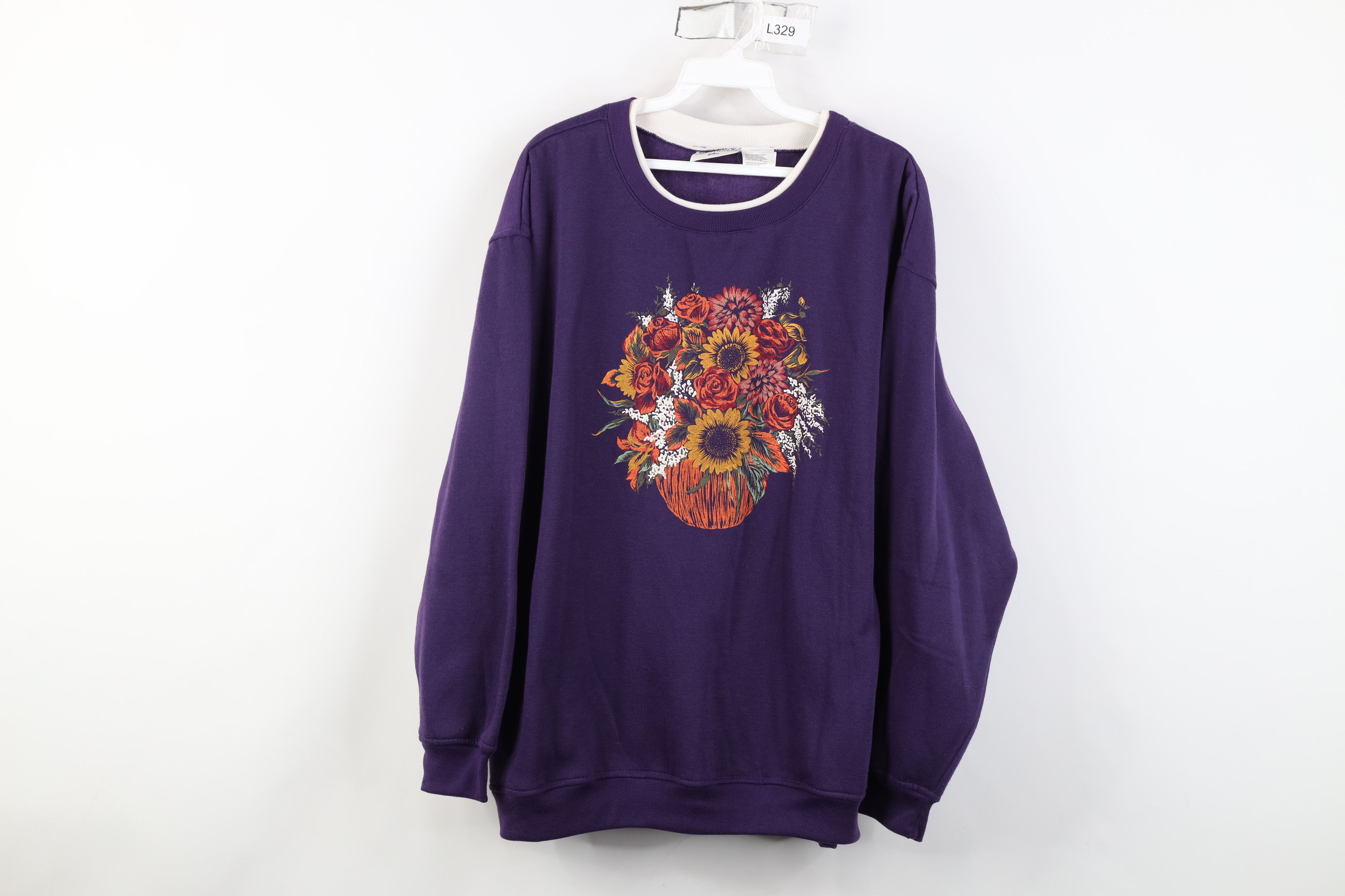 Vintage 90s Streetwear Pumpkin Flower Bouquet Sweatshirt