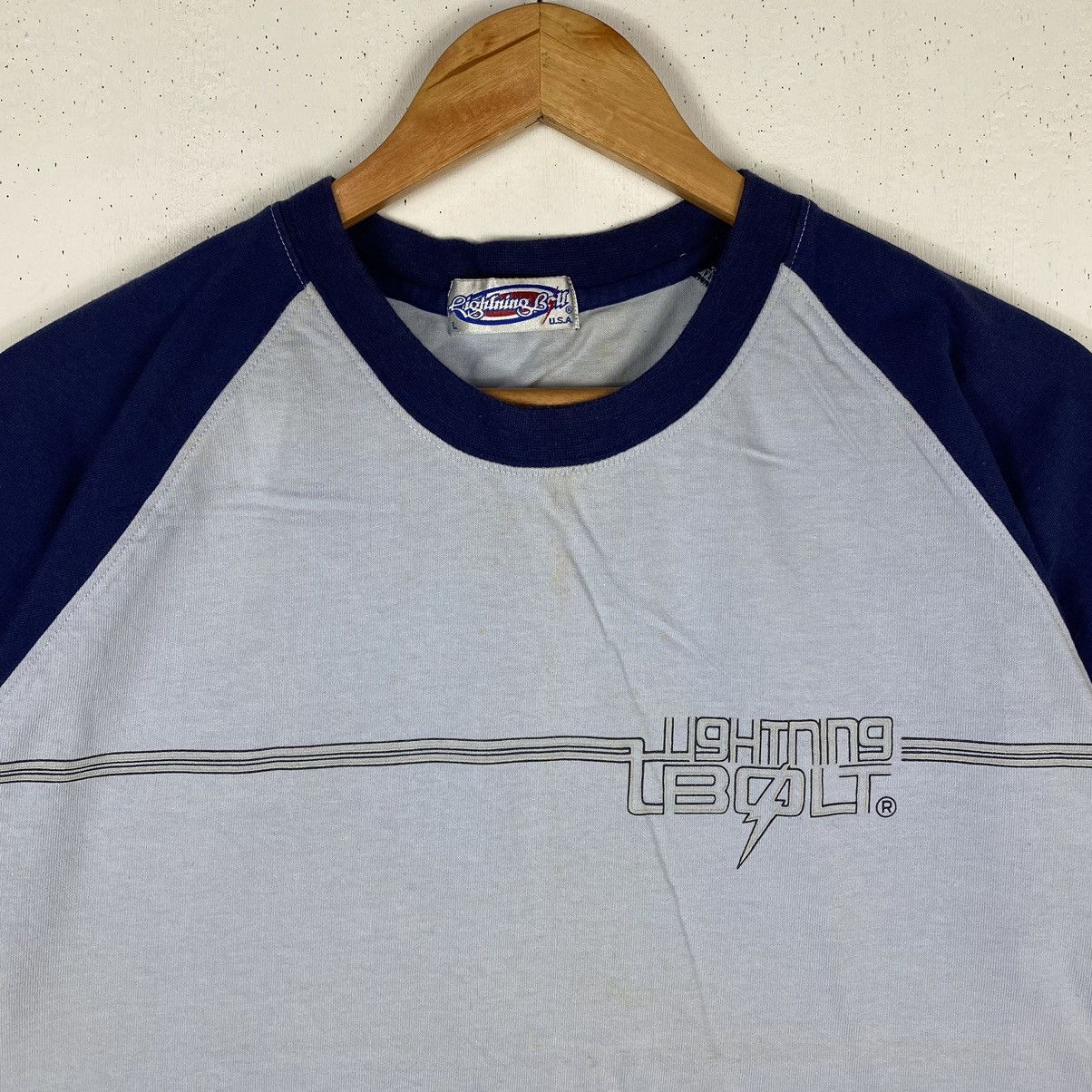 Lightning Bolt × Vintage VINTAGE LIGHTNING BOLT SURFING RAGLAN STYLE TEE Size US L / EU 52-54 / 3 - 3 Thumbnail
