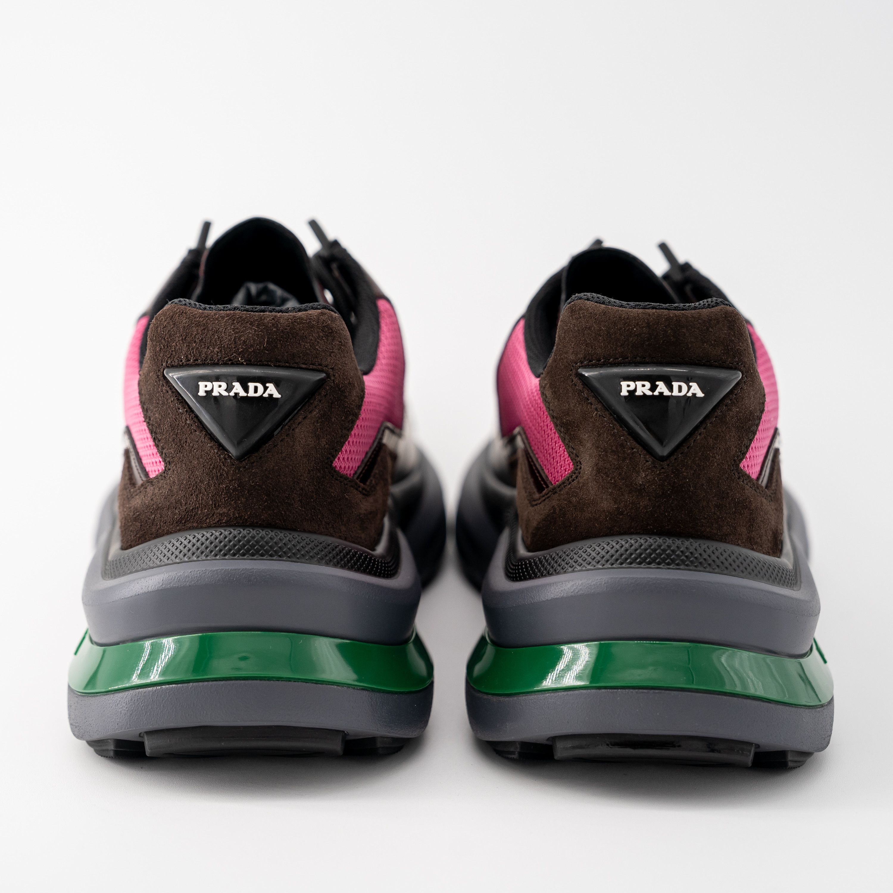 Prada 8uk 9 US Prada Systeme Leather Sneakers Suede Brown Pink Size US 9 / EU 42 - 4 Thumbnail