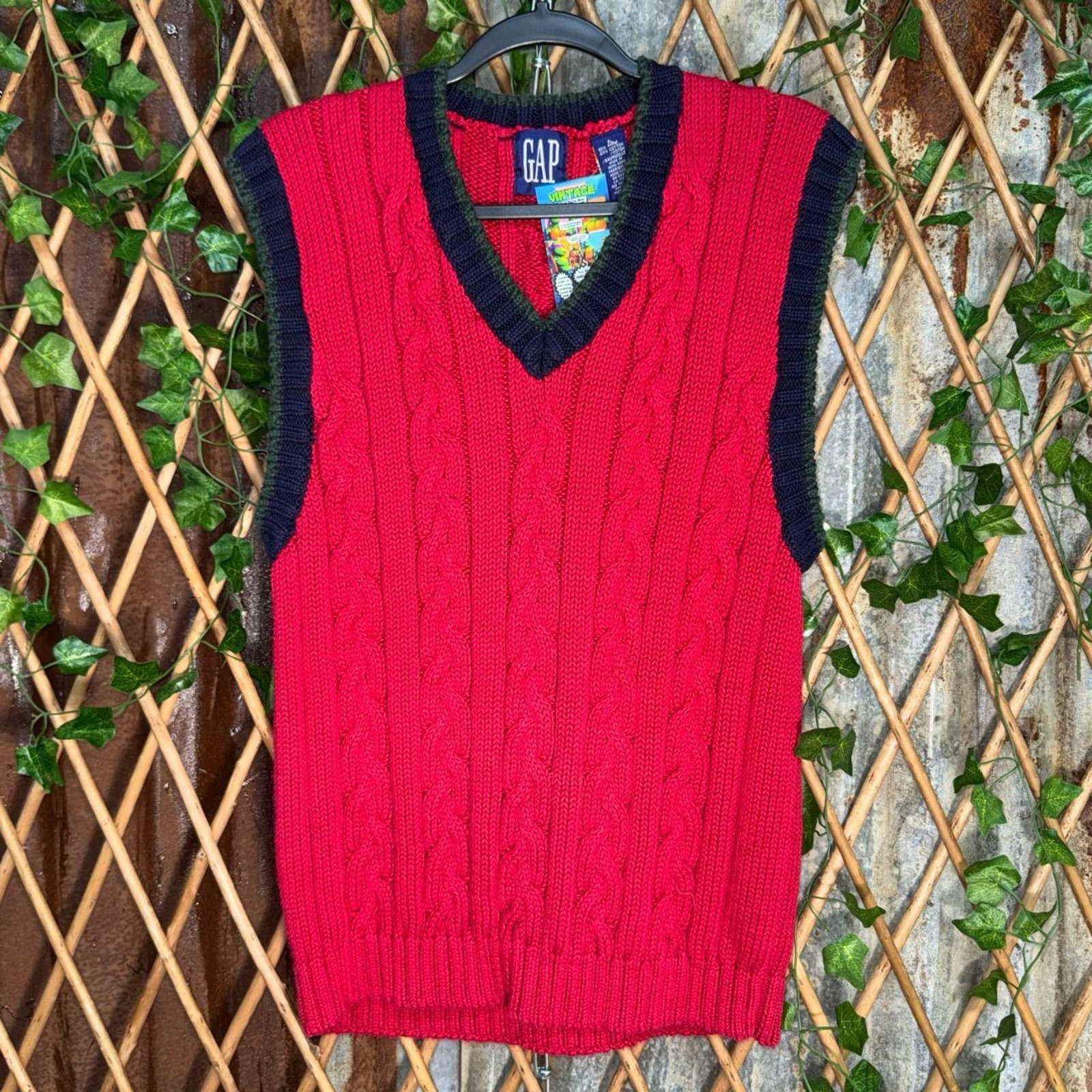 Gap Vintage y2k gap 1990s 00s fisherman knit sailor sweater vest Size US L / EU 52-54 / 3 - 1 Thumbnail