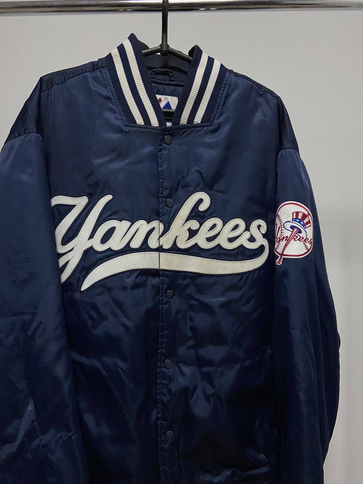 New York Yankees × Vintage New York Yankees Bomber Jacket Vintage Big Logo Baseball Size US XXL / EU 58 / 5 - 2 Thumbnail