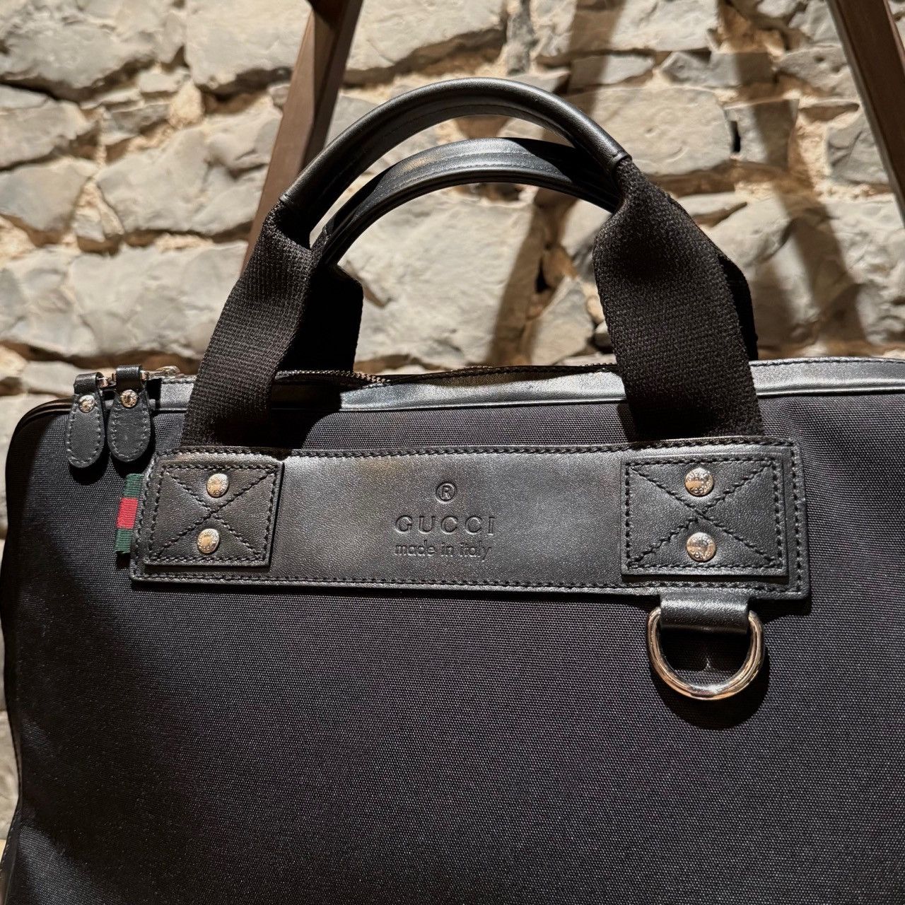 Gucci Gucci Black Canvas Leather Sherry Line Business Bag Size ONE SIZE - 14 Thumbnail