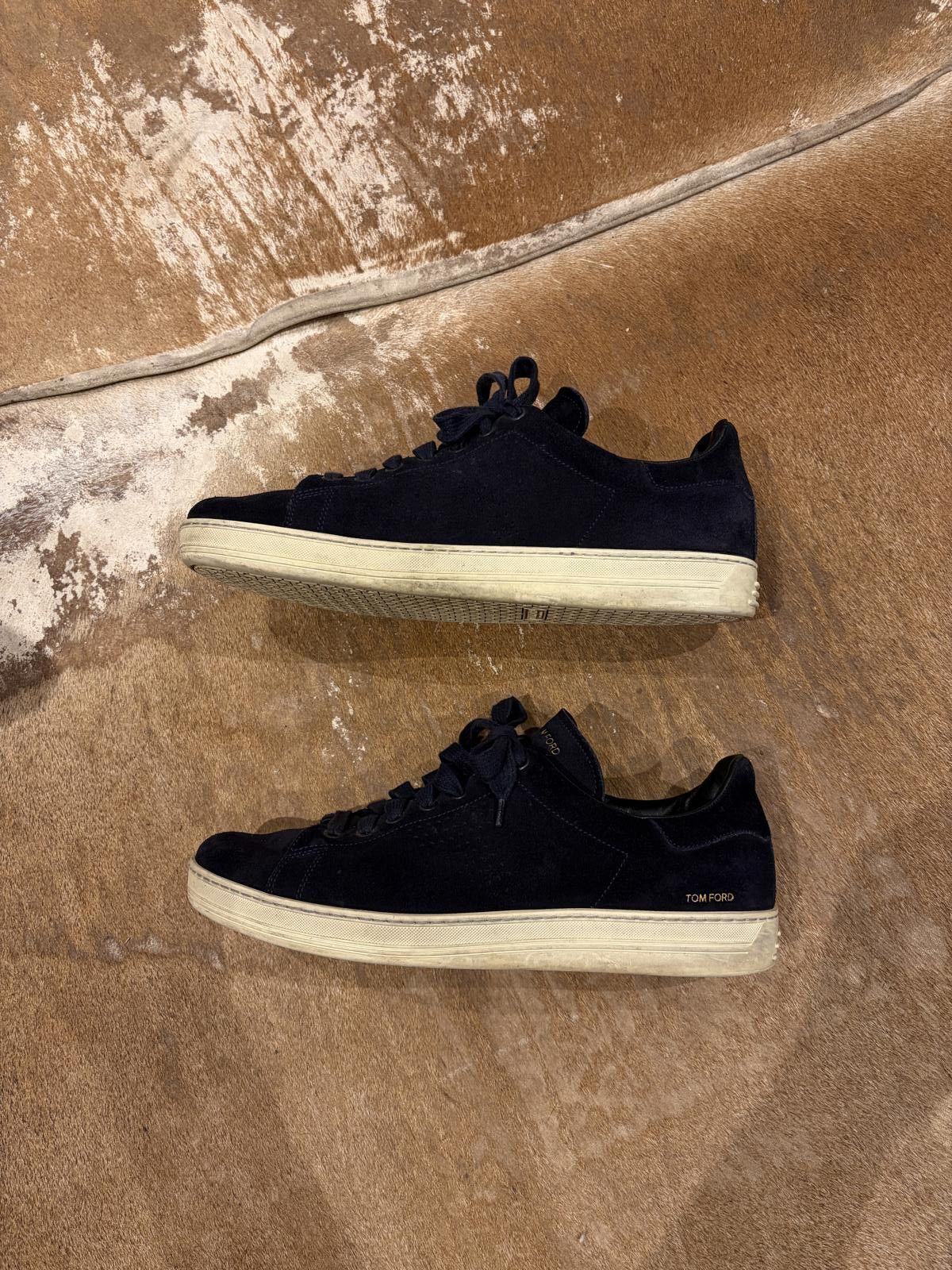 Tom Ford Tom Ford Navy Suede Low-Top Sneakers Size US 10 / EU 43 - 4 Thumbnail