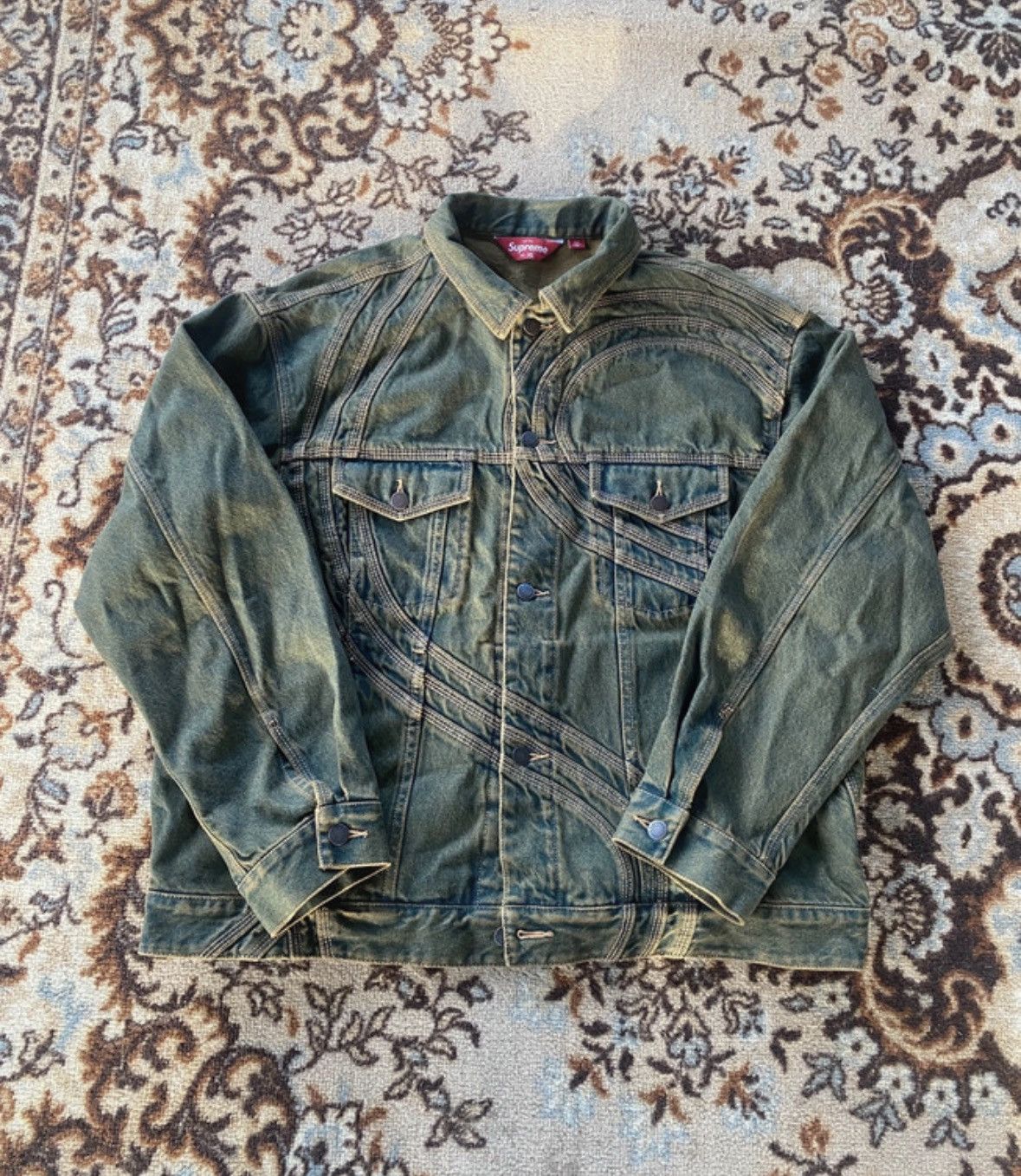 Supreme Supreme S Logo Denim Dirty Green jacket Size US XL / EU 56 / 4 - 1 Thumbnail