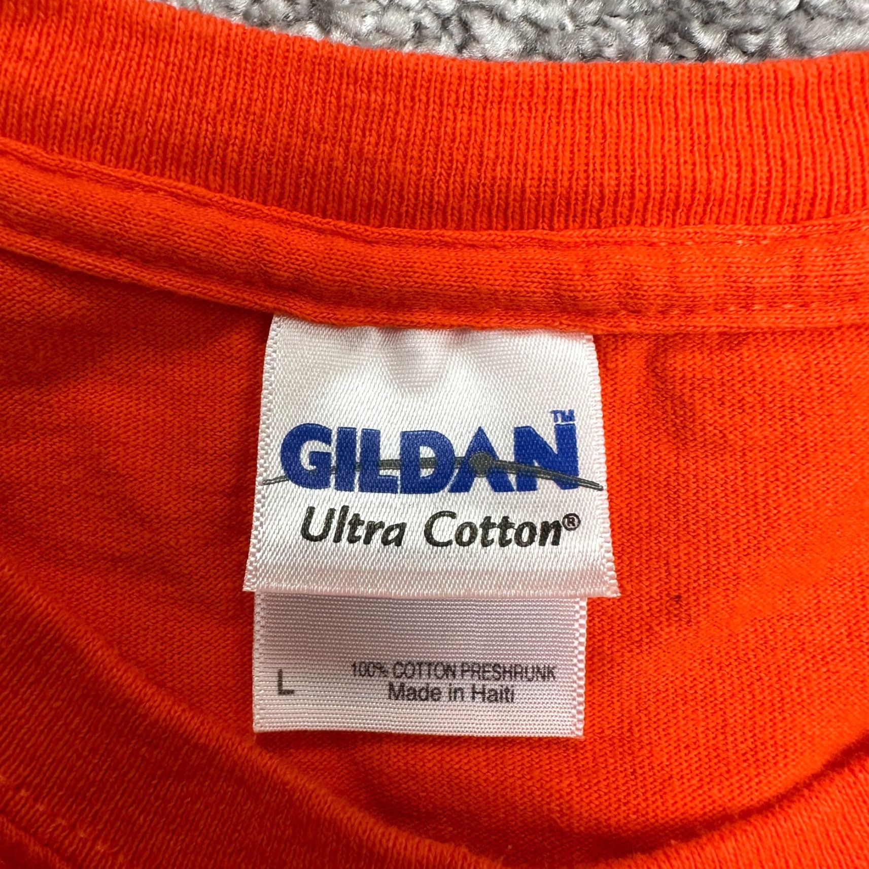Gildan Gildan Ultra Cotton T-Shirt Mens Large Orange Crew Neck Short Sleeve Casual Tee Size US L / EU 52-54 / 3 - 4 Thumbnail