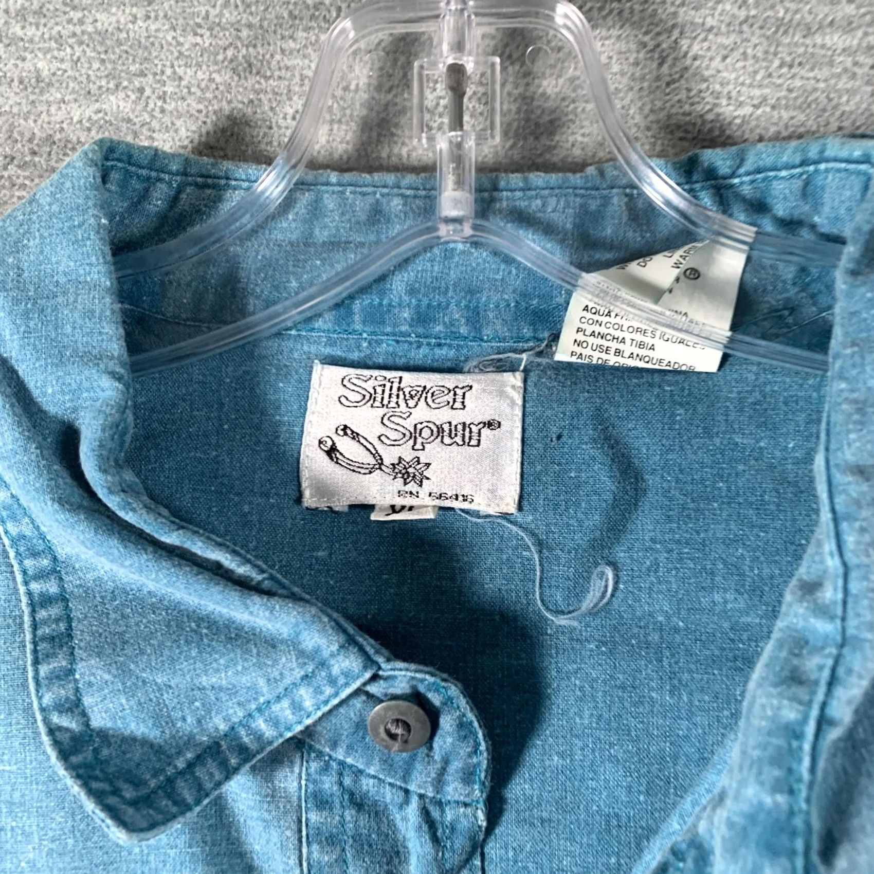 Denime Silver Spur Shirt Mens XL Blue Denim Long Sleeve Western Button Front Casual Size US XL / EU 56 / 4 - 6 Thumbnail