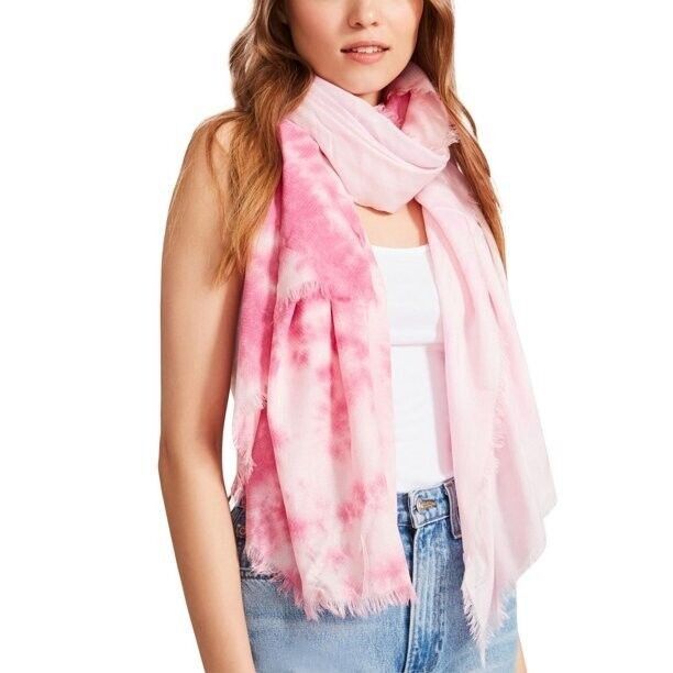 Steve Madden Steve Madden Two-Tone Tie-Dyed Scarf, OS, PInk Size ONE SIZE - 1 Thumbnail
