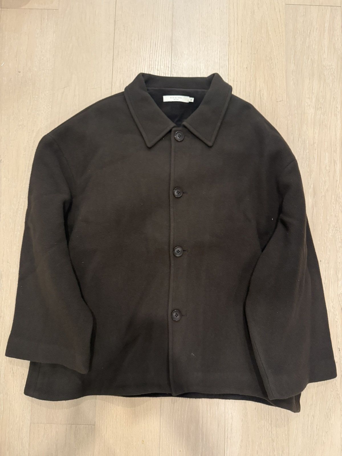 7115 by Szeki 7115 by Szeki Short Wool Coat - Deep Walnut Size US XL / EU 56 / 4 - 1 Thumbnail