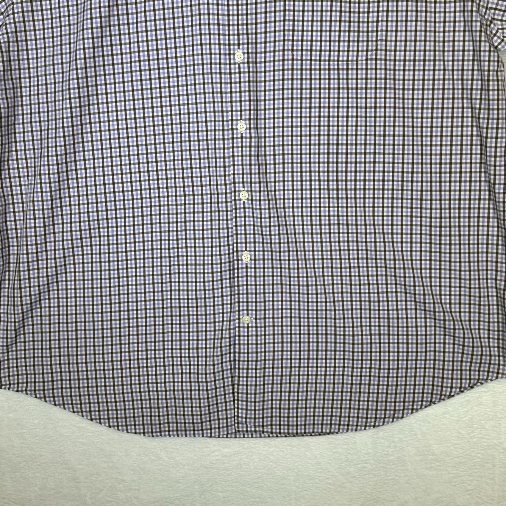 Peter Millar VINTAGE Peter Millar Shirt Mens 2XL Purple Brown Check Plaid Button Down Short Sleeve Size US XXL / EU 58 / 5 - 6 Thumbnail