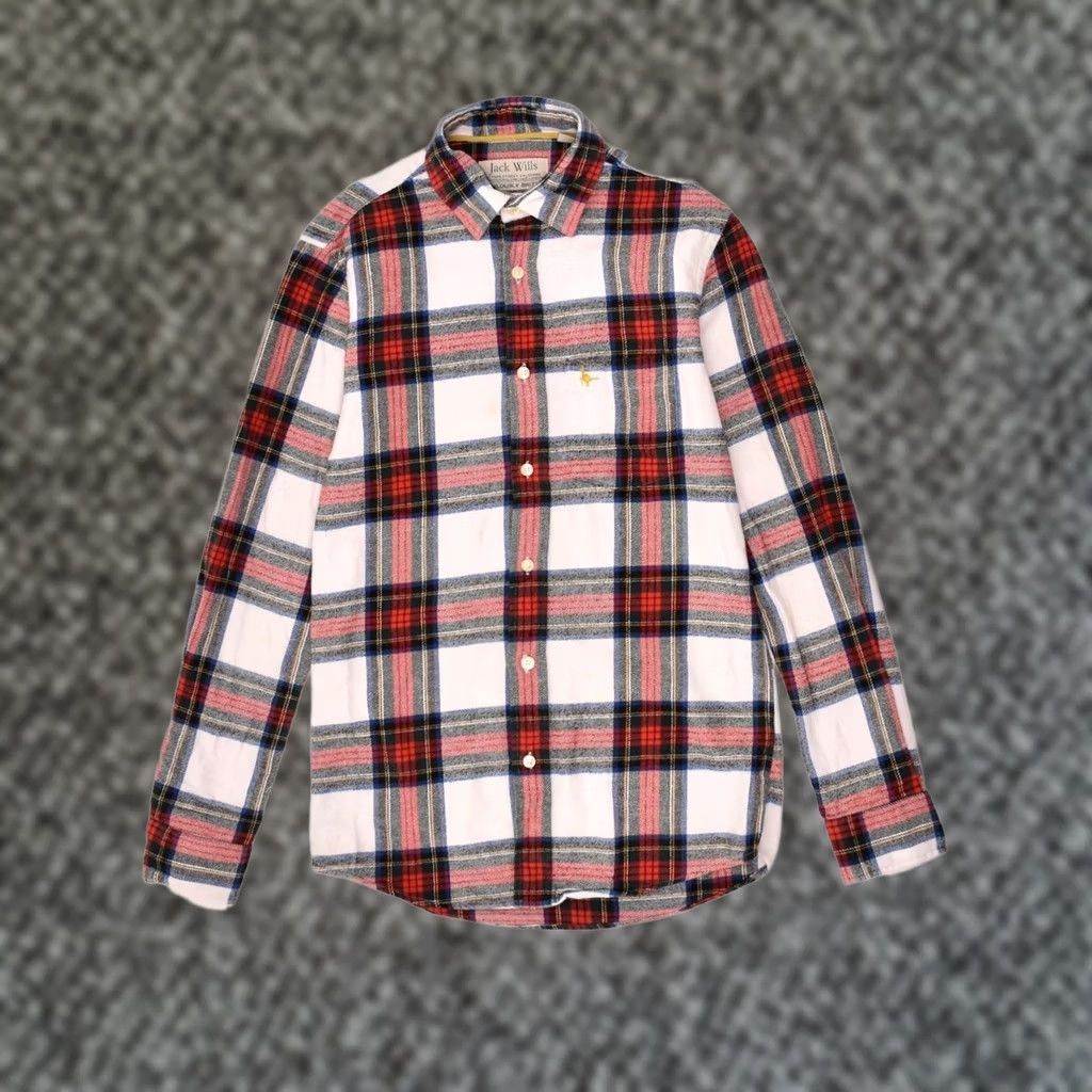 Jack Wills JACK WILLS Mens Flannel Shirt White Check Cotton XS Size US XS / EU 42 / 0 - 1 Thumbnail