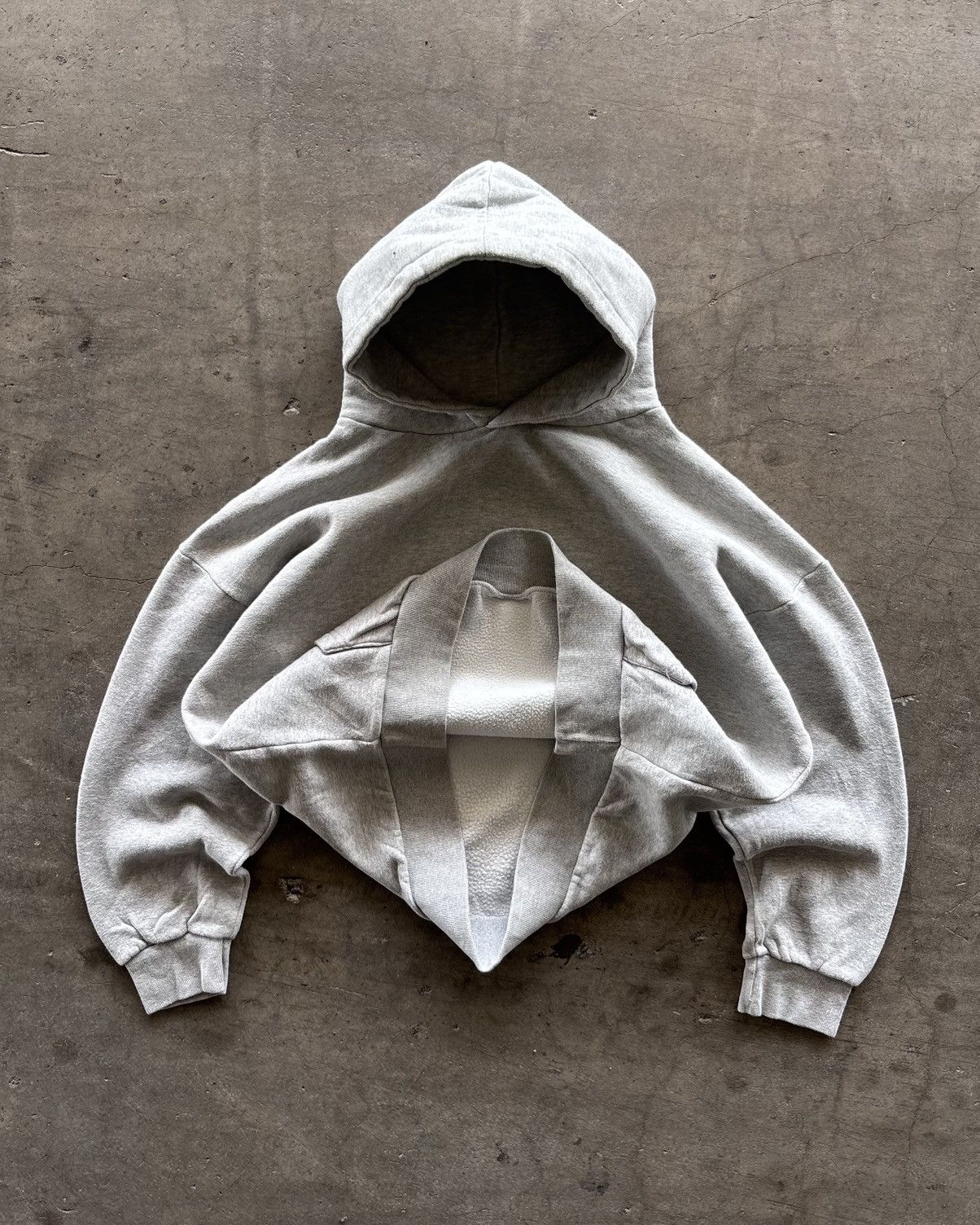 Russell Athletic 2000s Heavyweight Heather Grey Blank Boxy Hoodie Size US M / EU 48-50 / 2 - 4 Thumbnail