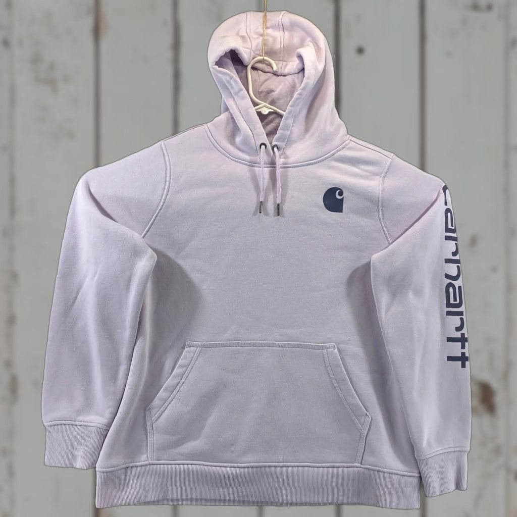 Carhartt VINTAGE Carhartt Lilac Purple Womens XL Hoodie Sweatshirt Relaxed Fit Hoody Pullover Pockets Size XL / US 12-14 / IT 48-50 - 1 Thumbnail
