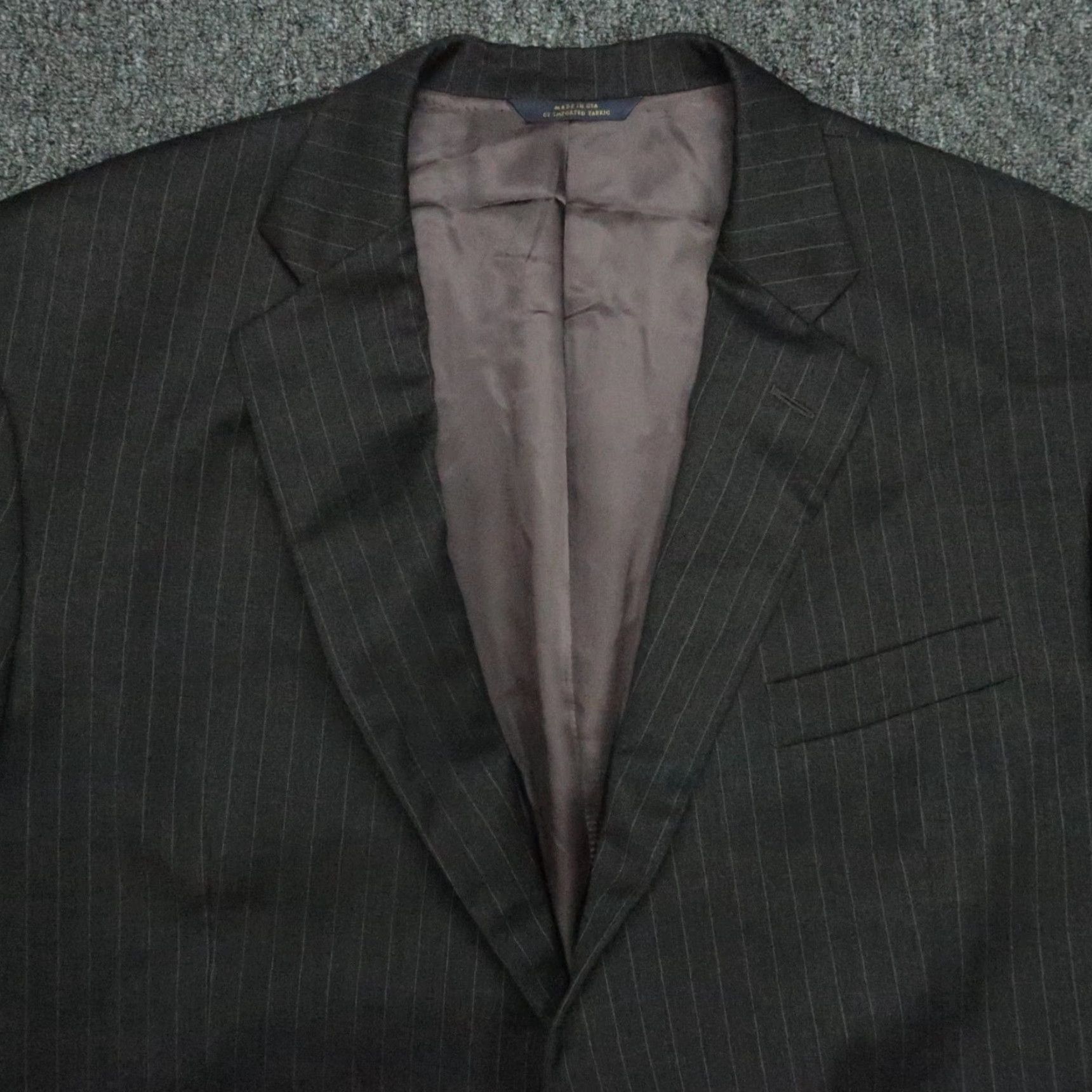 Brooks Brothers Brooks Brothers Blazer Mens 48R Gray Madison Fit Wool 2P Stripe Vintage N/A Mens Size 48R - 2 Thumbnail