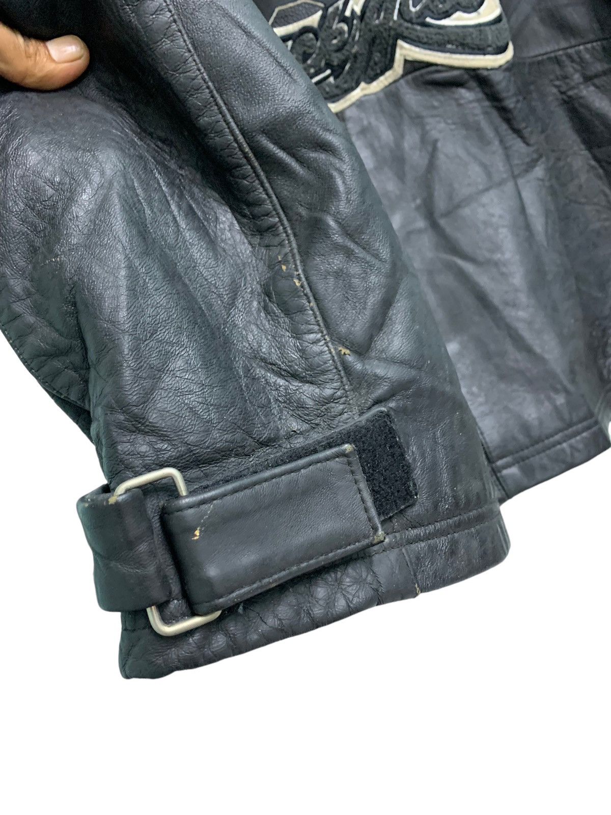 Avirex 🔥Vintage Avirex Black Aces (Oversized 3XL) Leather Jacket Size US XXL / EU 58 / 5 - 11 Thumbnail