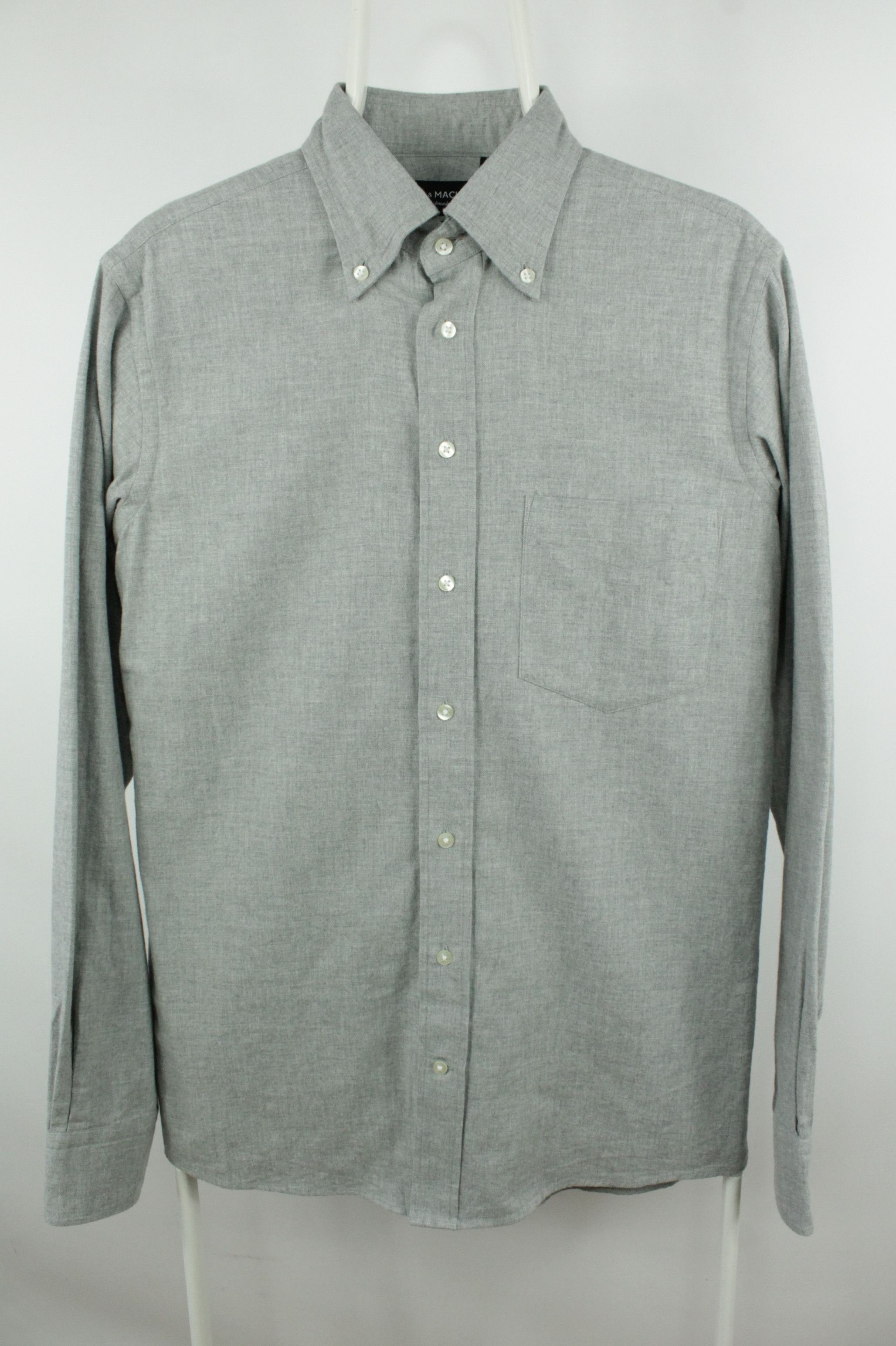 Designer Spier & Mackay Handmade Light Flannel Slim Fit Dress Shirt Size US M / EU 48-50 / 2 - 1 Thumbnail
