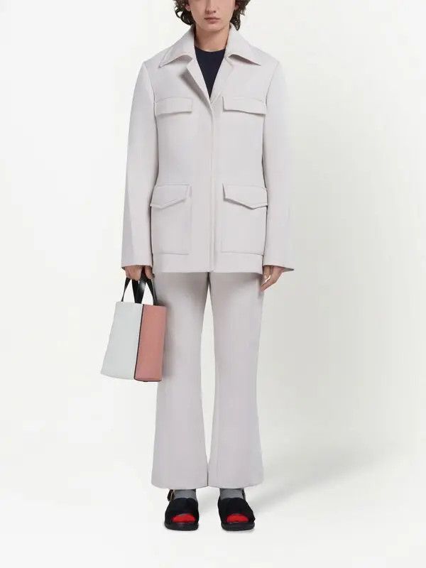 Marni o1w1db11125 Size :OS/Two-Tone leather tote Tote Bag in White Size ONE SIZE - 4 Thumbnail