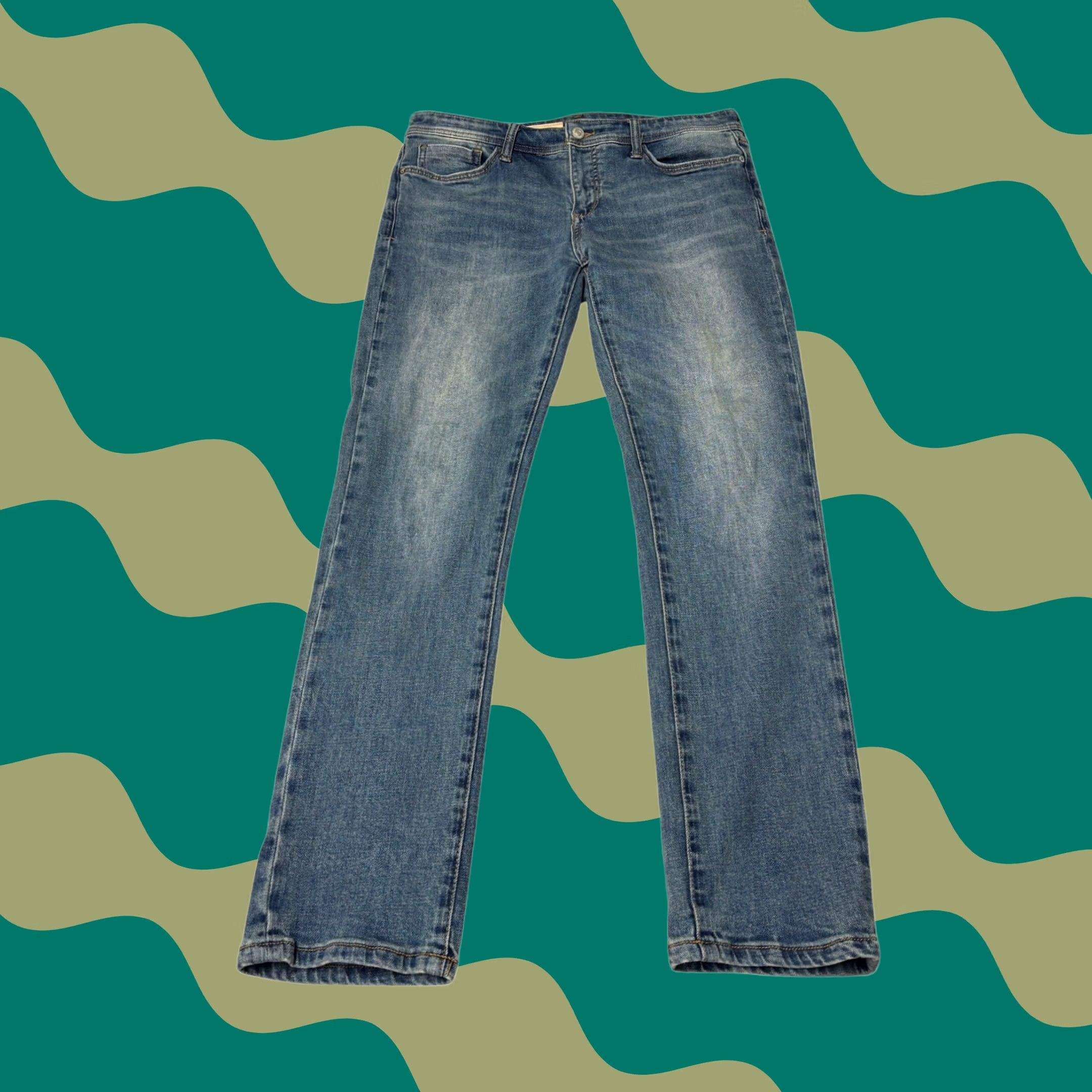 Vintage Pilcro and the Letterpress Slim Boyfriend Jeans Blue Wash Denim Womens 29X29 Size 29" - 1 Thumbnail