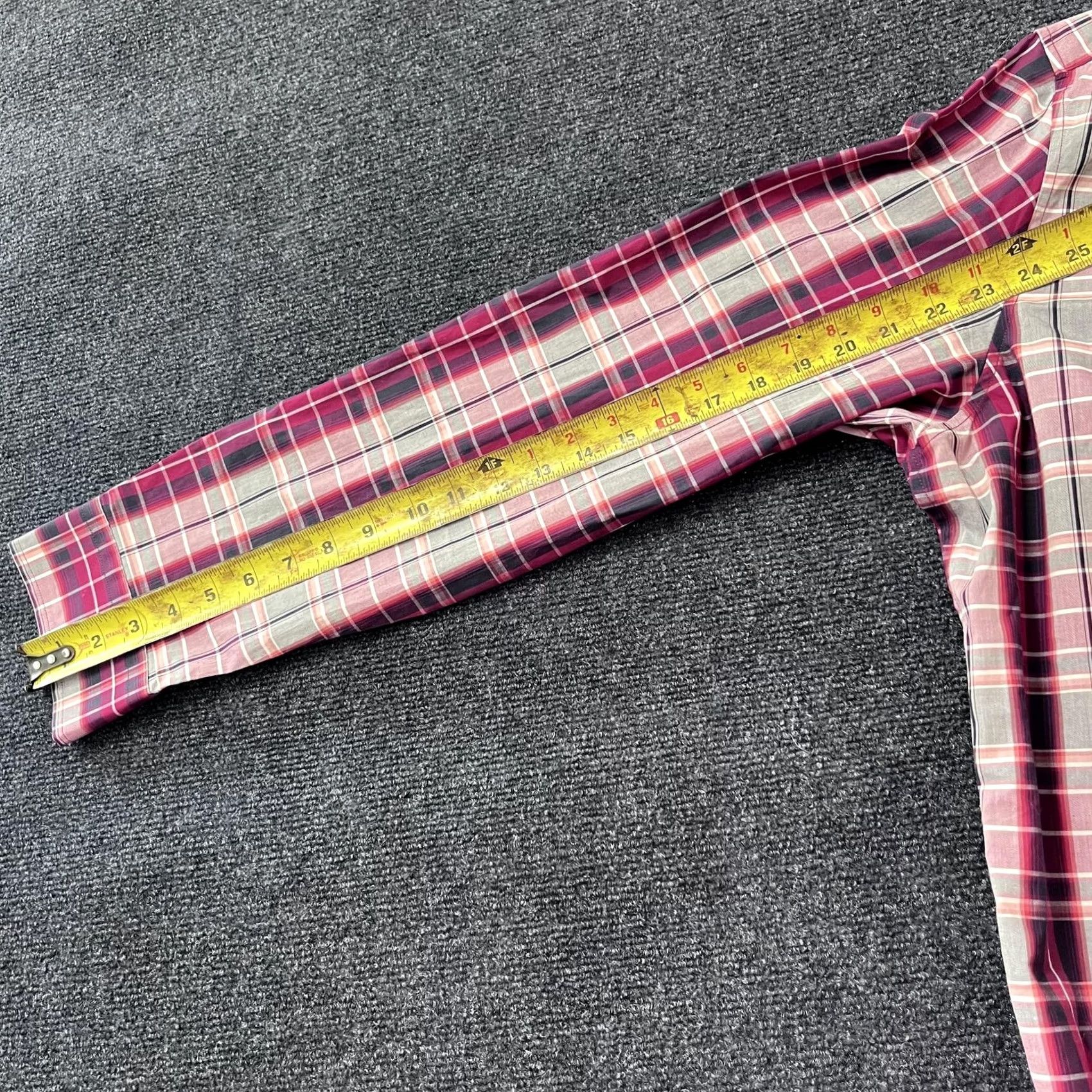 Banana Republic VINTAGE? No — Banana Republic Shirt Mens XL Red Gray Black Plaid Button Down Long Sleeve Dress Size 46R - 7 Thumbnail