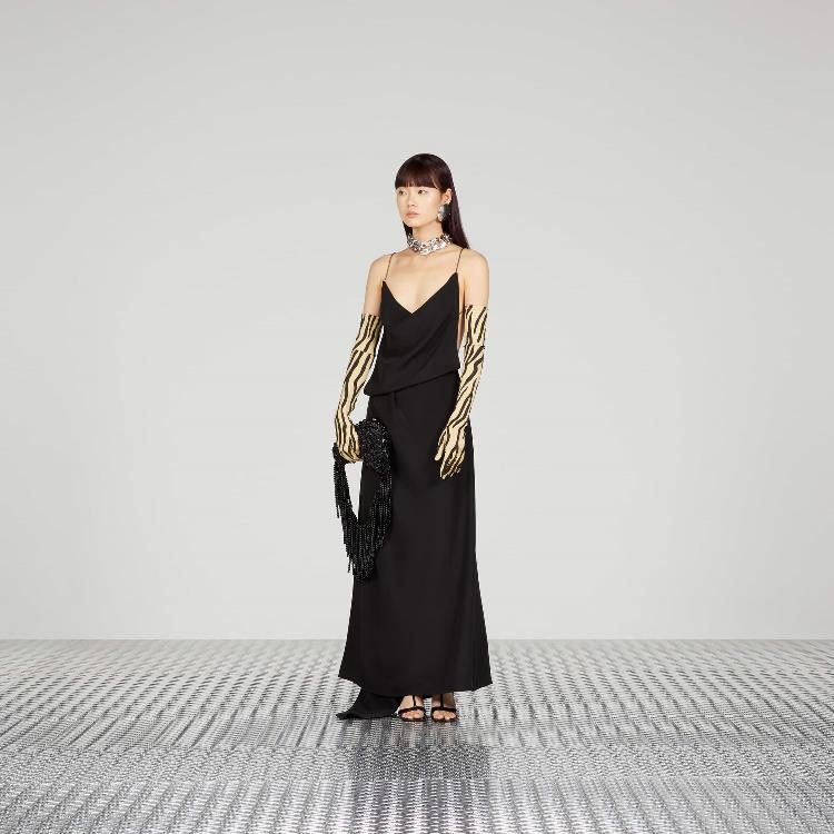 Gucci o1la5ras0526 Silk Maxi Dress in Black Size S / US 4 / IT 40 - 2 Thumbnail