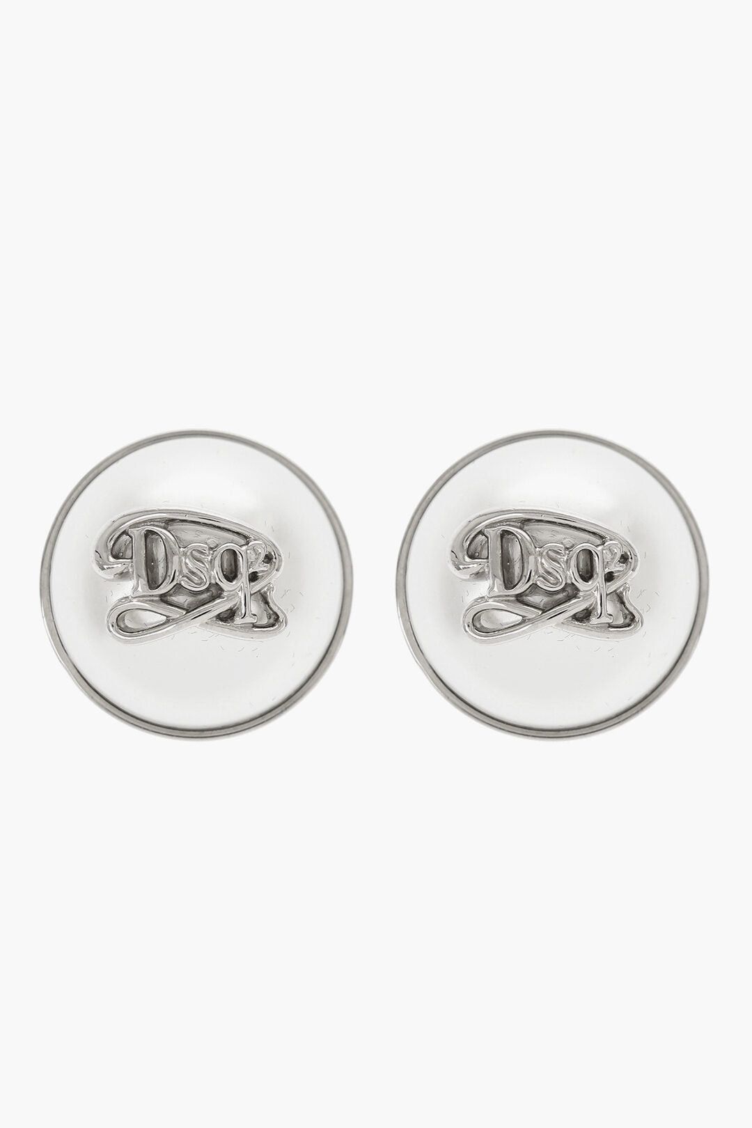 Dsquared2 Metal Clip-On Earrings with Embossed Monogram Size ONE SIZE - 1 Thumbnail