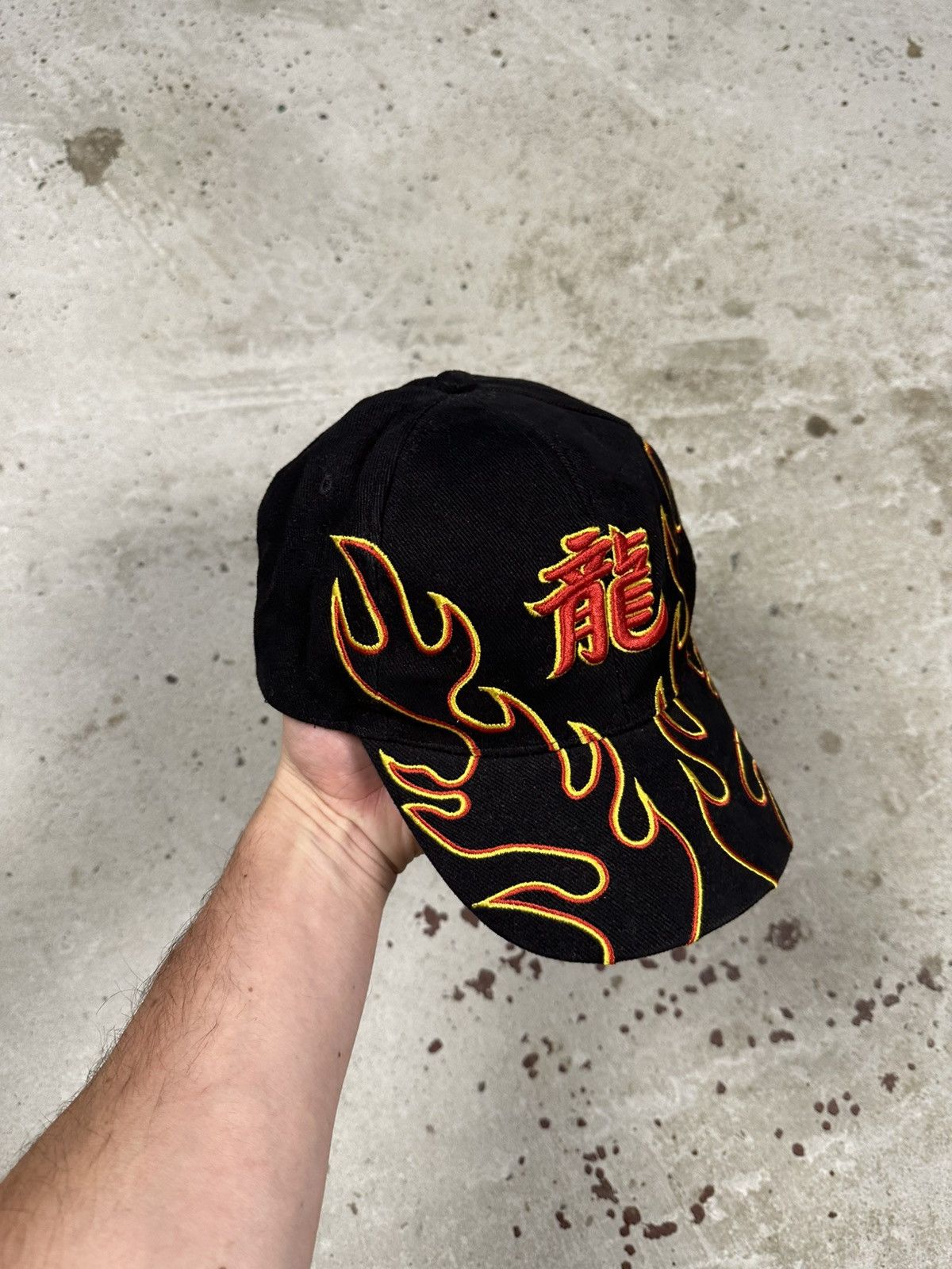 Japanese Brand Vintage Y2K Japanese Flame Red Black Racing Hat Cap Hot Fire Size ONE SIZE - 7 Thumbnail