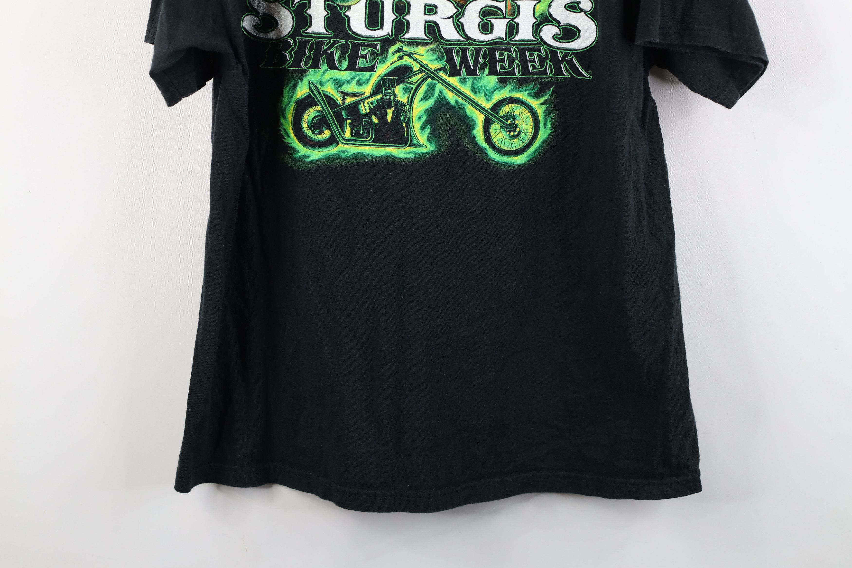 Vintage Vintage Y2K 2006 Bike Week Fire Flames Skull T-Shirt Black Size US XL / EU 56 / 4 - 14 Thumbnail