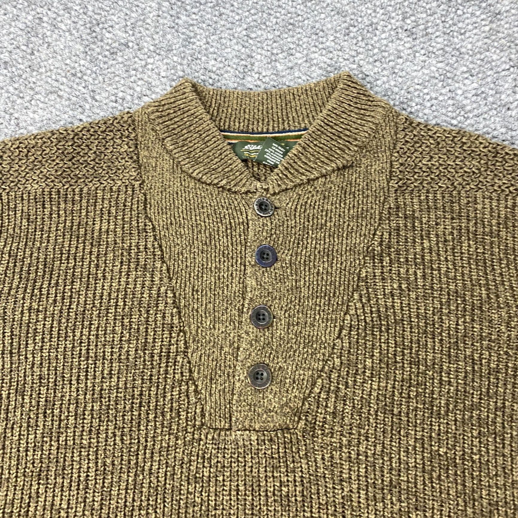 Eddie Bauer EDDIE BAUER Sweater Henley XLT Brown Knit Pullover Big & Tall Mens Size US XL / EU 56 / 4 - 2 Thumbnail
