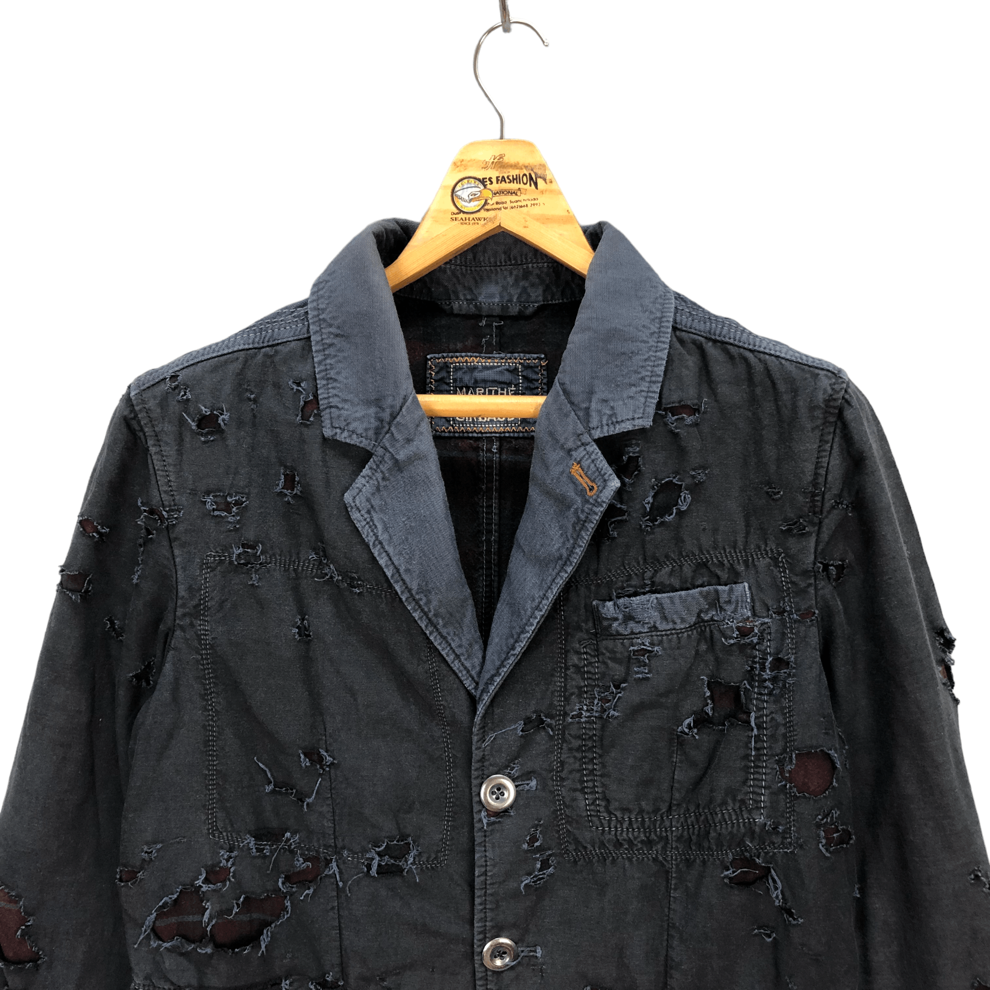 Marithe + Francois Girbaud 🔥MFG TRASHED DISTRESSED DESIGN JACKET #5761-205 Size US M / EU 48-50 / 2 - 2 Thumbnail