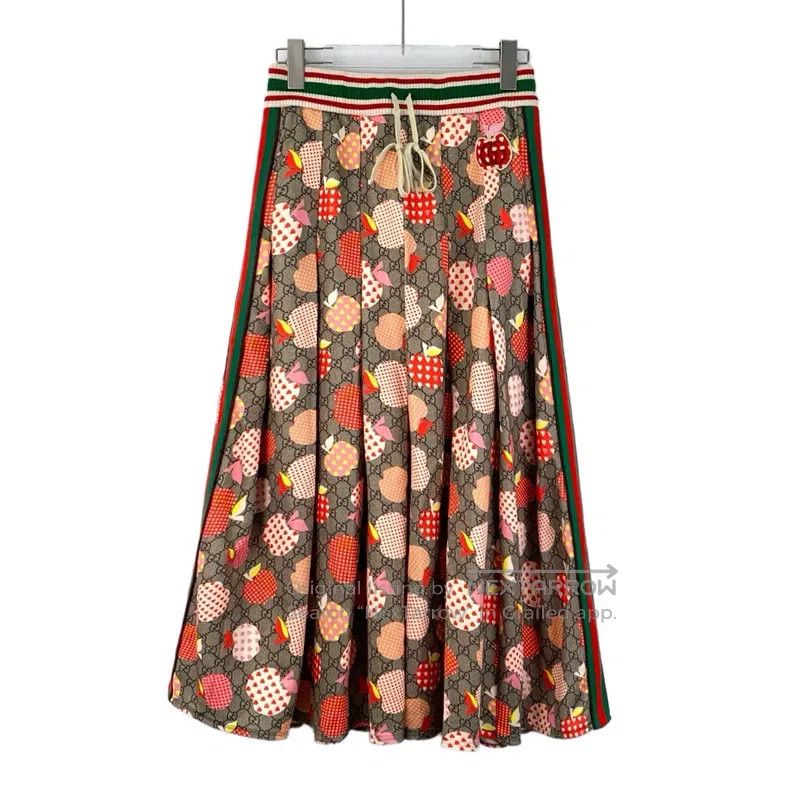 Gucci Gucci SizeS Multi-colour apple logo jacquard full-print cot Size 24" / US 00 / IT 34 - 1 Thumbnail