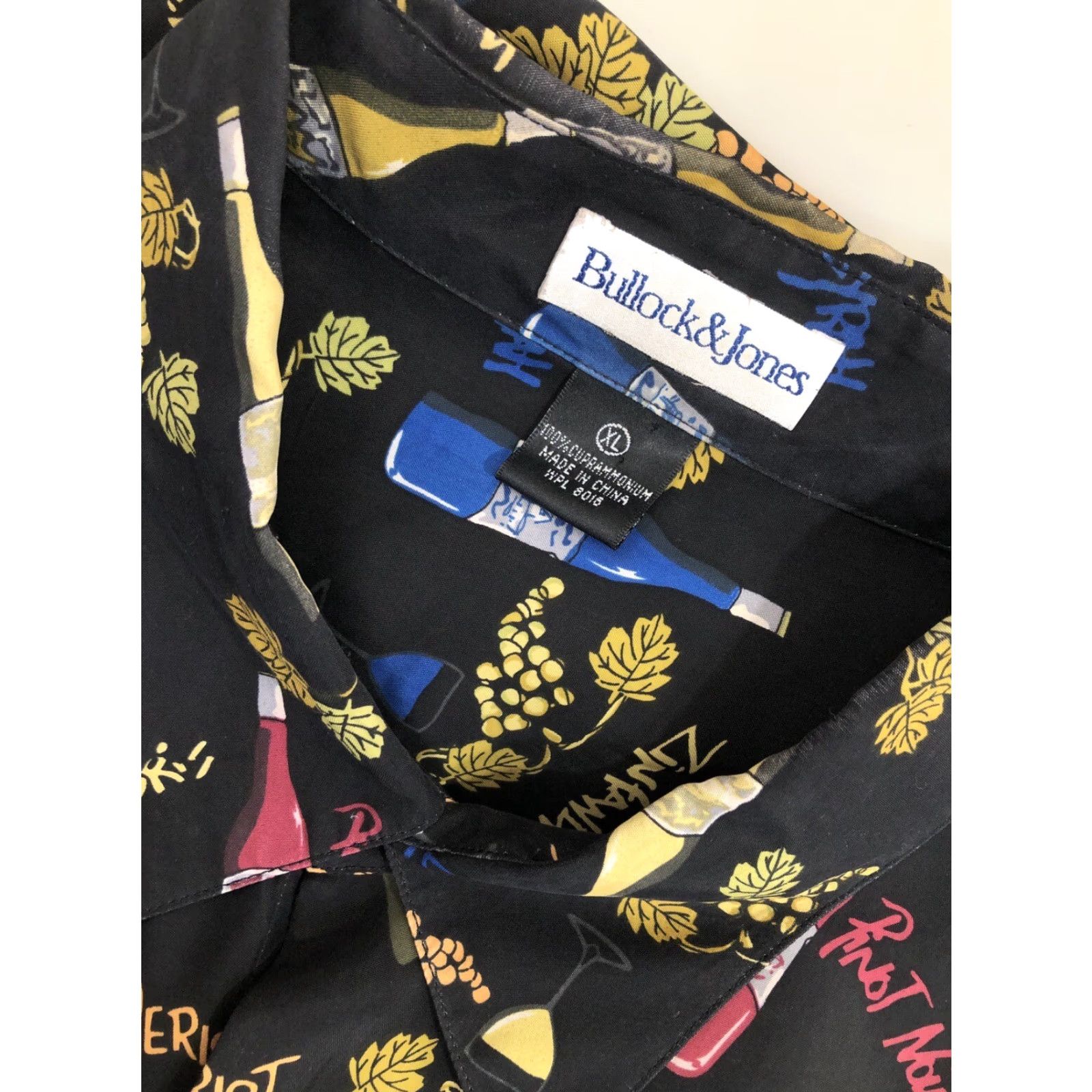 Vintage BULLLOCK & JONES - NAPA VALLEY WINE TOUR ALL OVER Merlot Pinot Zinfandel XL Shirt Men Short Sleeve Button-Up Black XL Size US XL / EU 56 / 4 - 5 Thumbnail