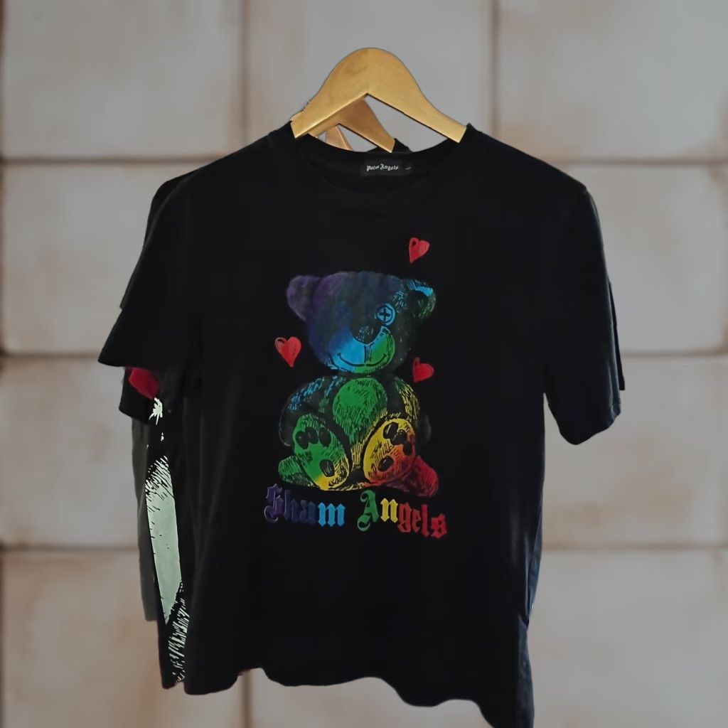 Palm Angels Palm Angels T-Shirt Ladies Love Teddy Bear Angels Crew Neck Black L Large Women XS? Size L / US 10 / IT 46 - 1 Thumbnail