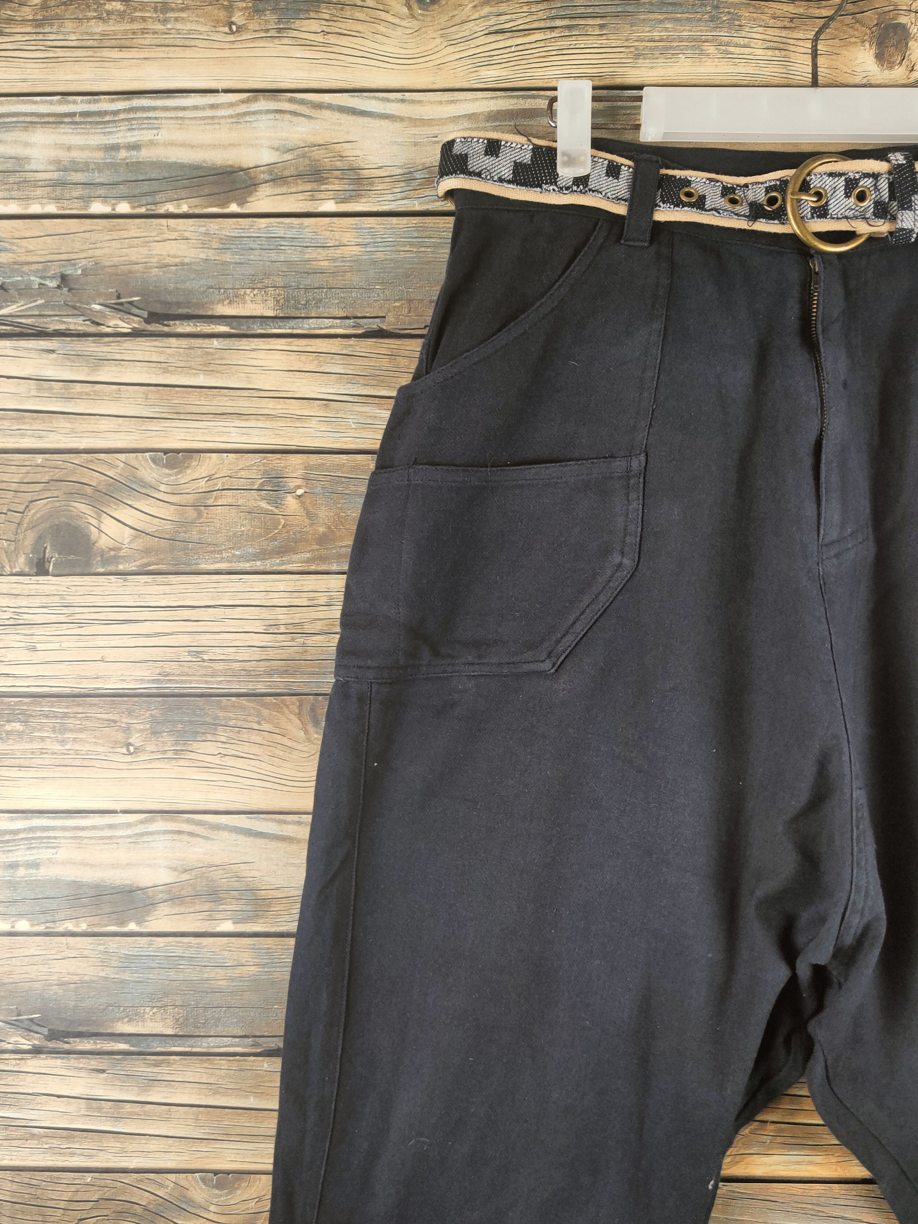 Japanese Brand DL Amina Black Multipocket Baggy Pants #46-339 Size US 32 / EU 48 - 3 Thumbnail