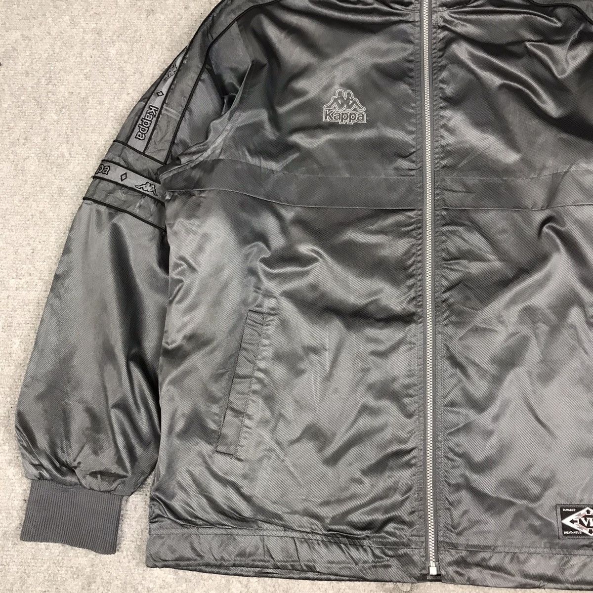 Kappa × Vintage 2000s Kappa Gray Zipper Light Jacket Size US L / EU 52-54 / 3 - 3 Thumbnail