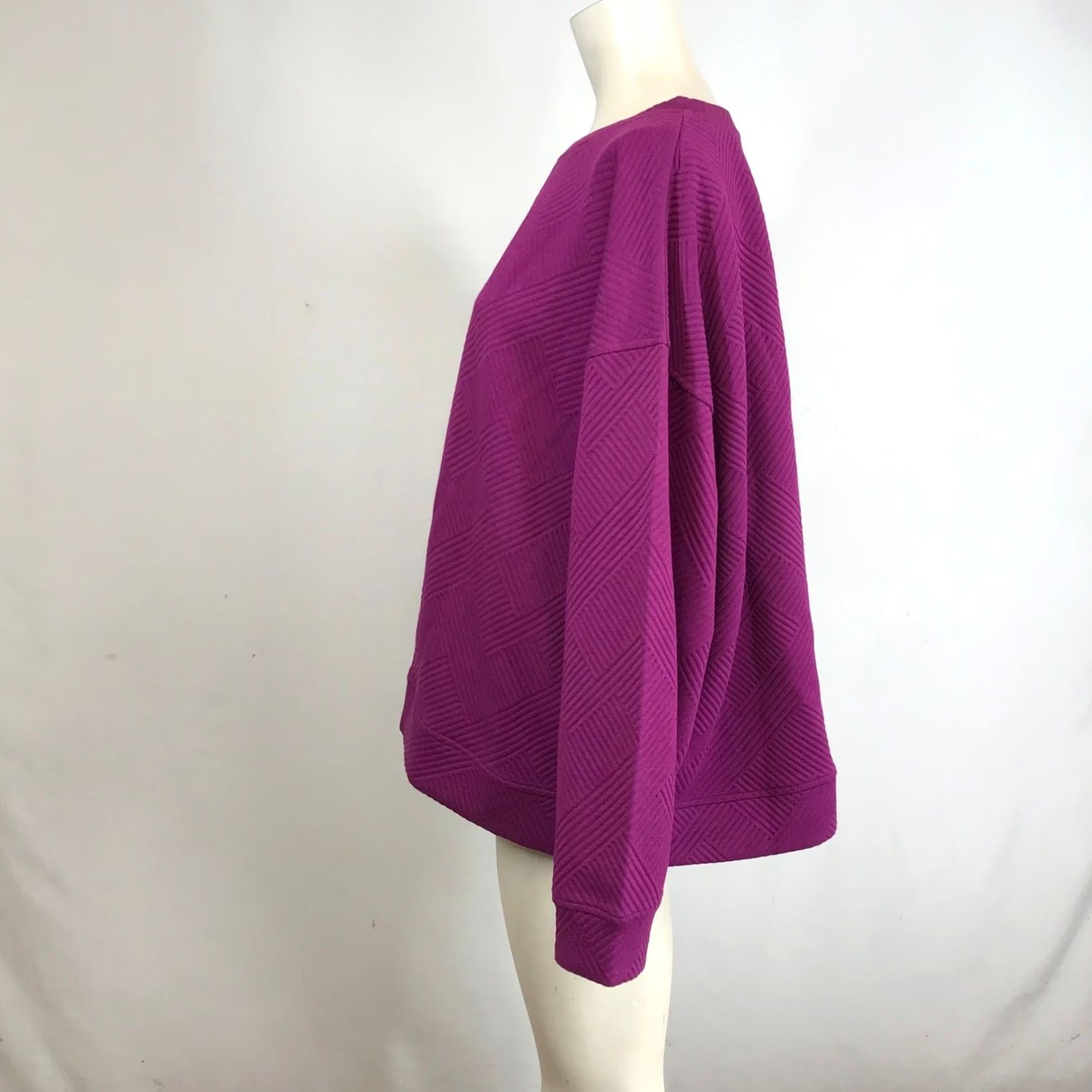 Vintage SEE N BE SEEN PLUS SIZE 2X PURPLE QUILTED TEXTURED CREW NECK SWEATSHIRT Size XXL / US 16-18 / IT 52-54 - 6 Thumbnail