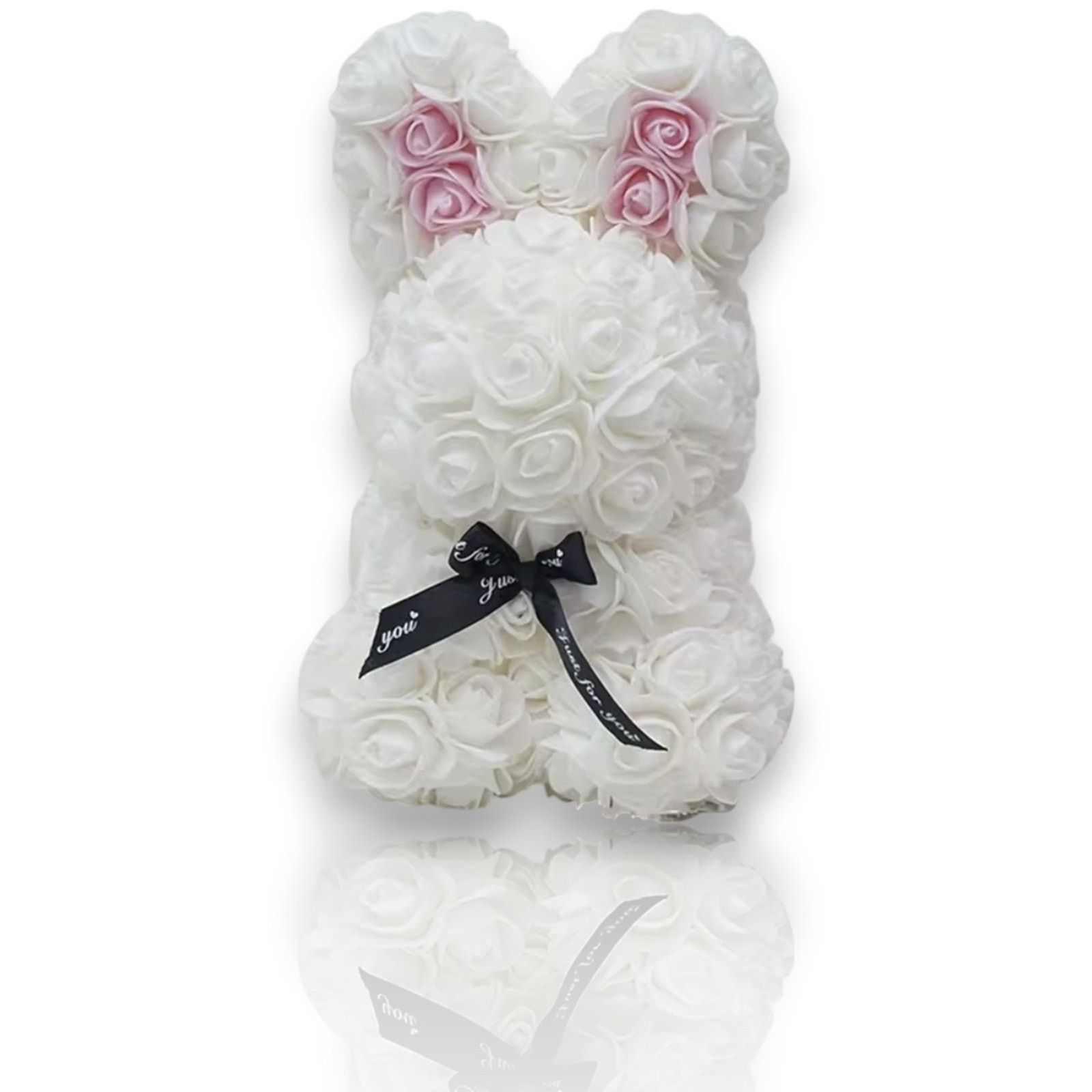 Other New | Stunning White Rose Flower Bunny - Easter Gift Size ONE SIZE - 1 Thumbnail