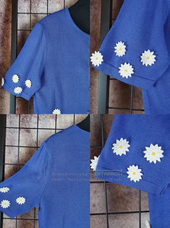 Dior Dior Summer Blue Embroidered Top . Size L / US 10 / IT 46 - 4 Thumbnail